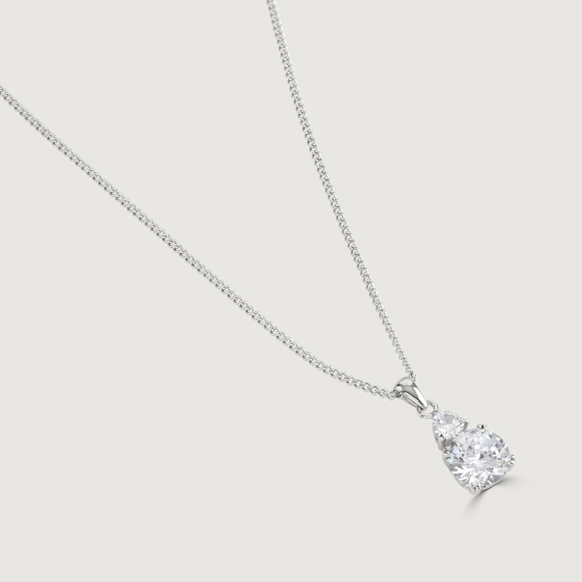 Clear pear shaped pendant by Buckley London