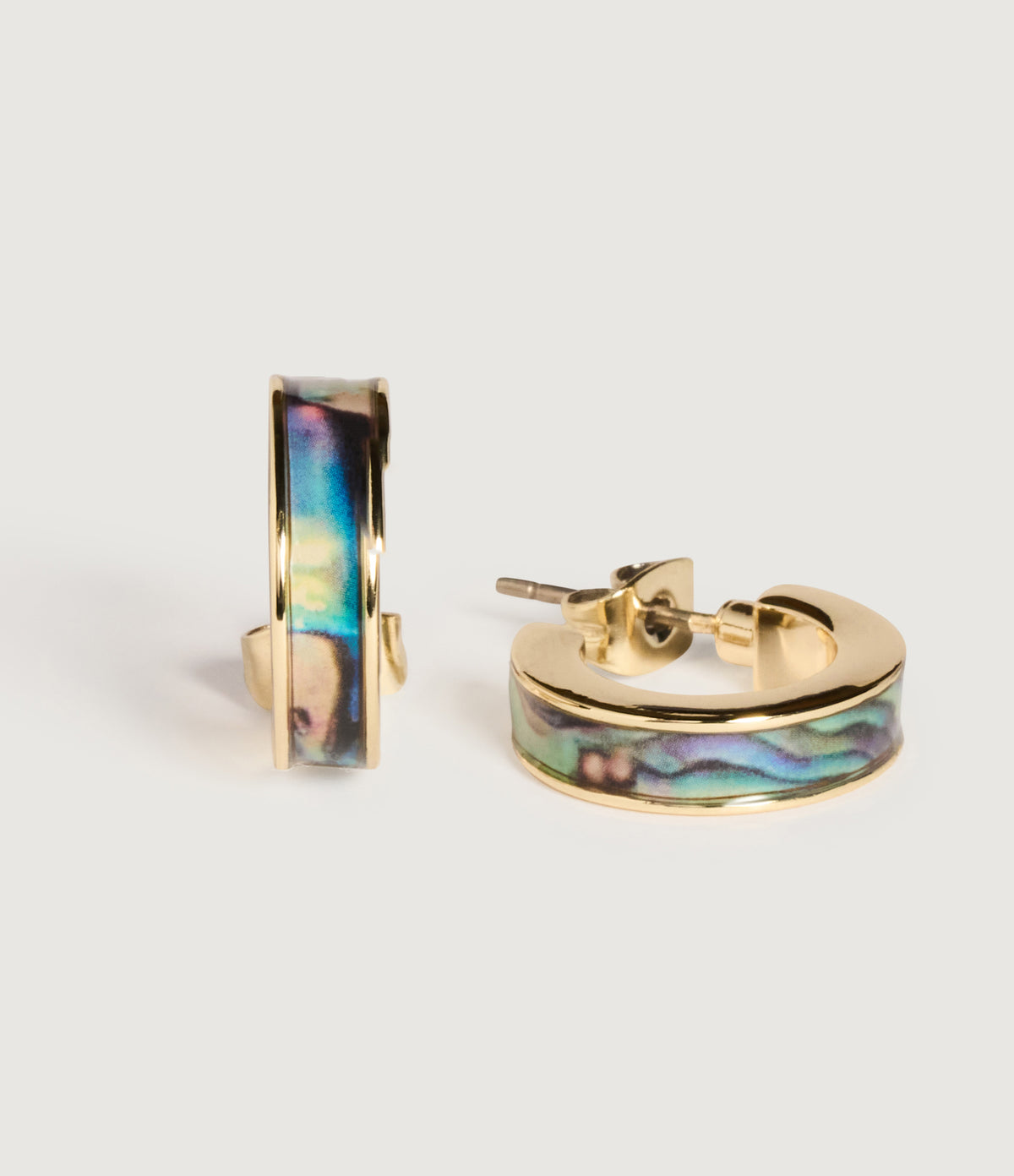 Abalone Inlay Hoop Earrings