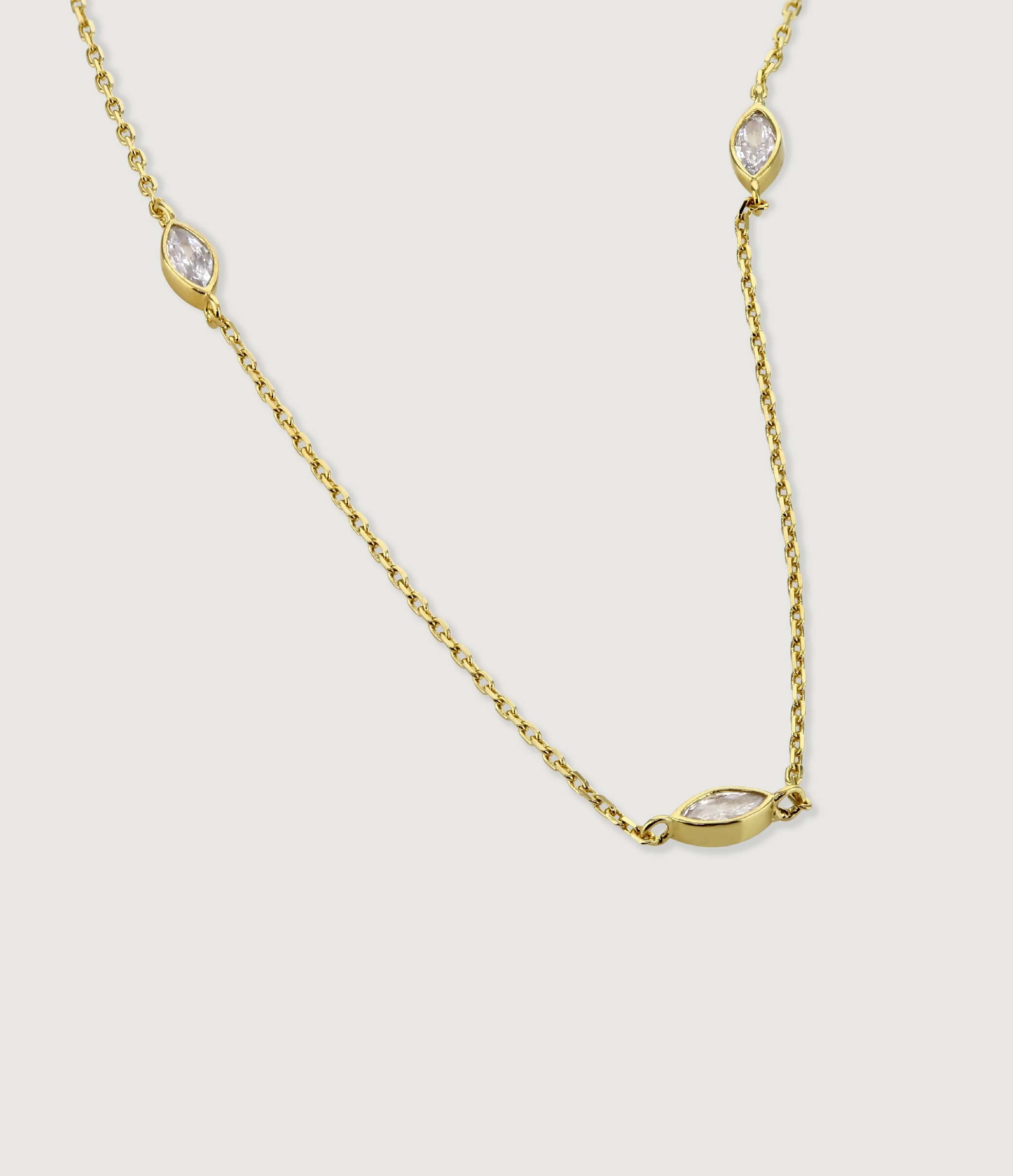 *SIAM MARQUISE CRYSTAL DAINTY NECKLACE
