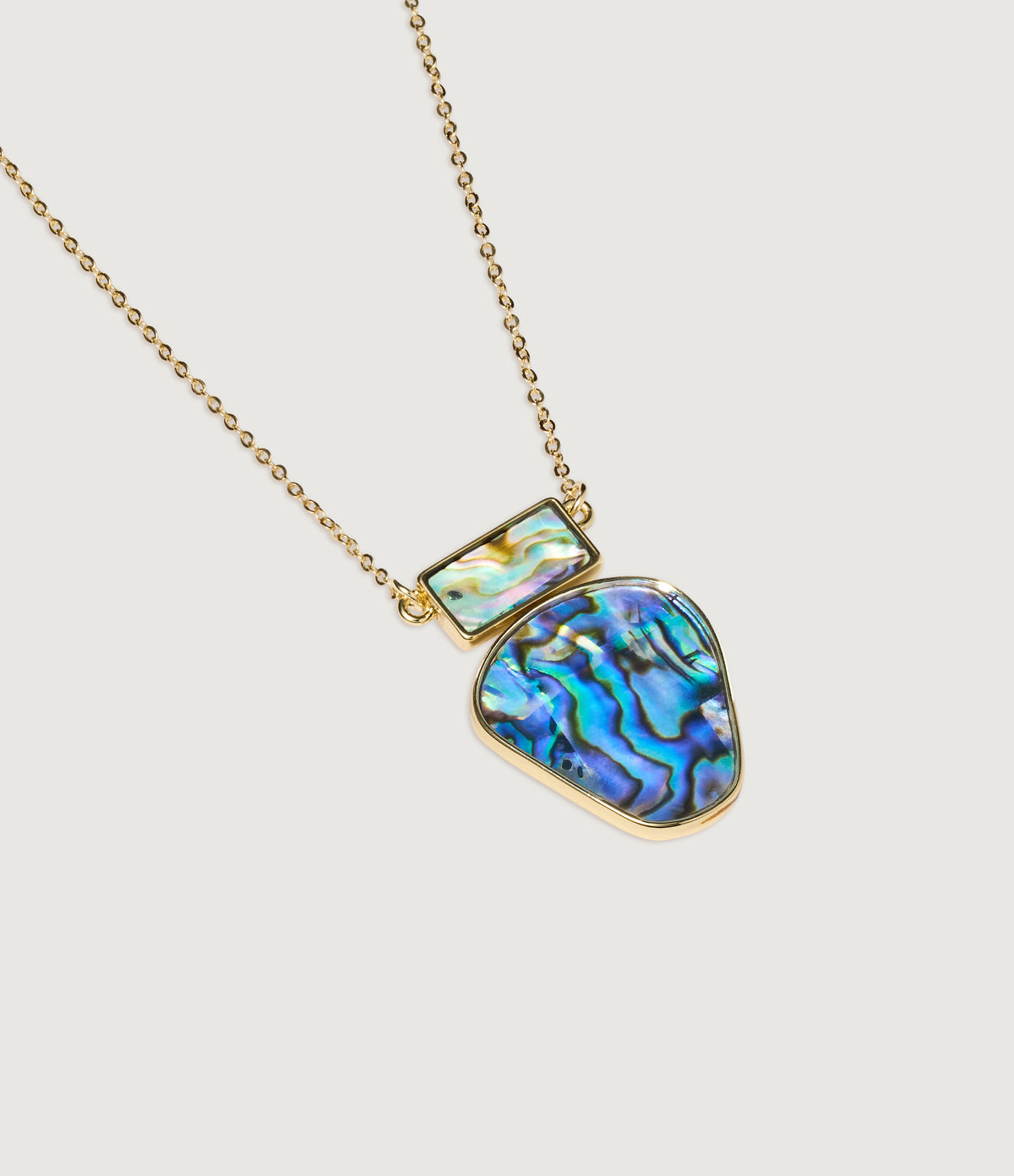 Geo Abalone Double Pendant Necklace