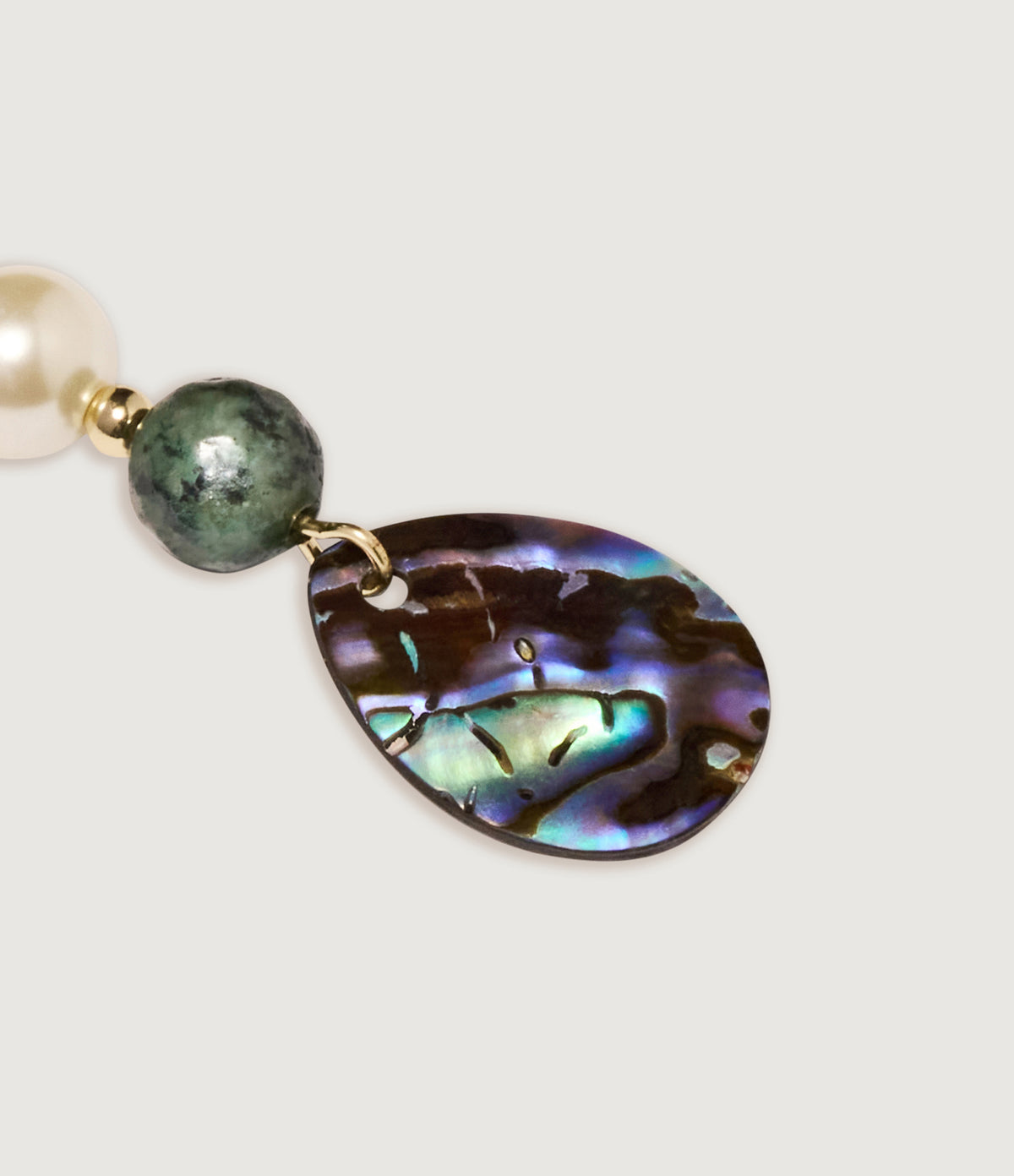 Cowrie, Pearl & Abalone Charm Necklace