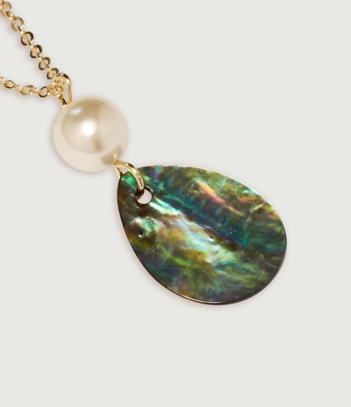 Round Abalone Pendant Necklace