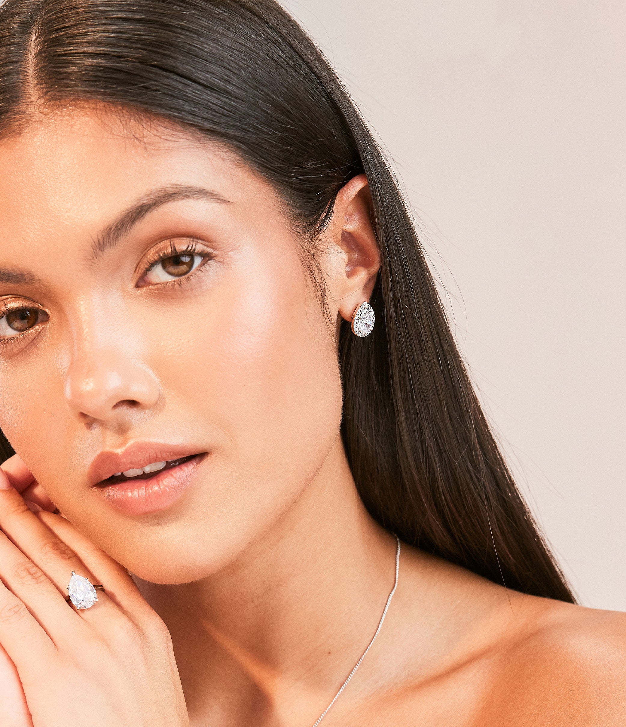 SPARKLE PEAR EARRINGS