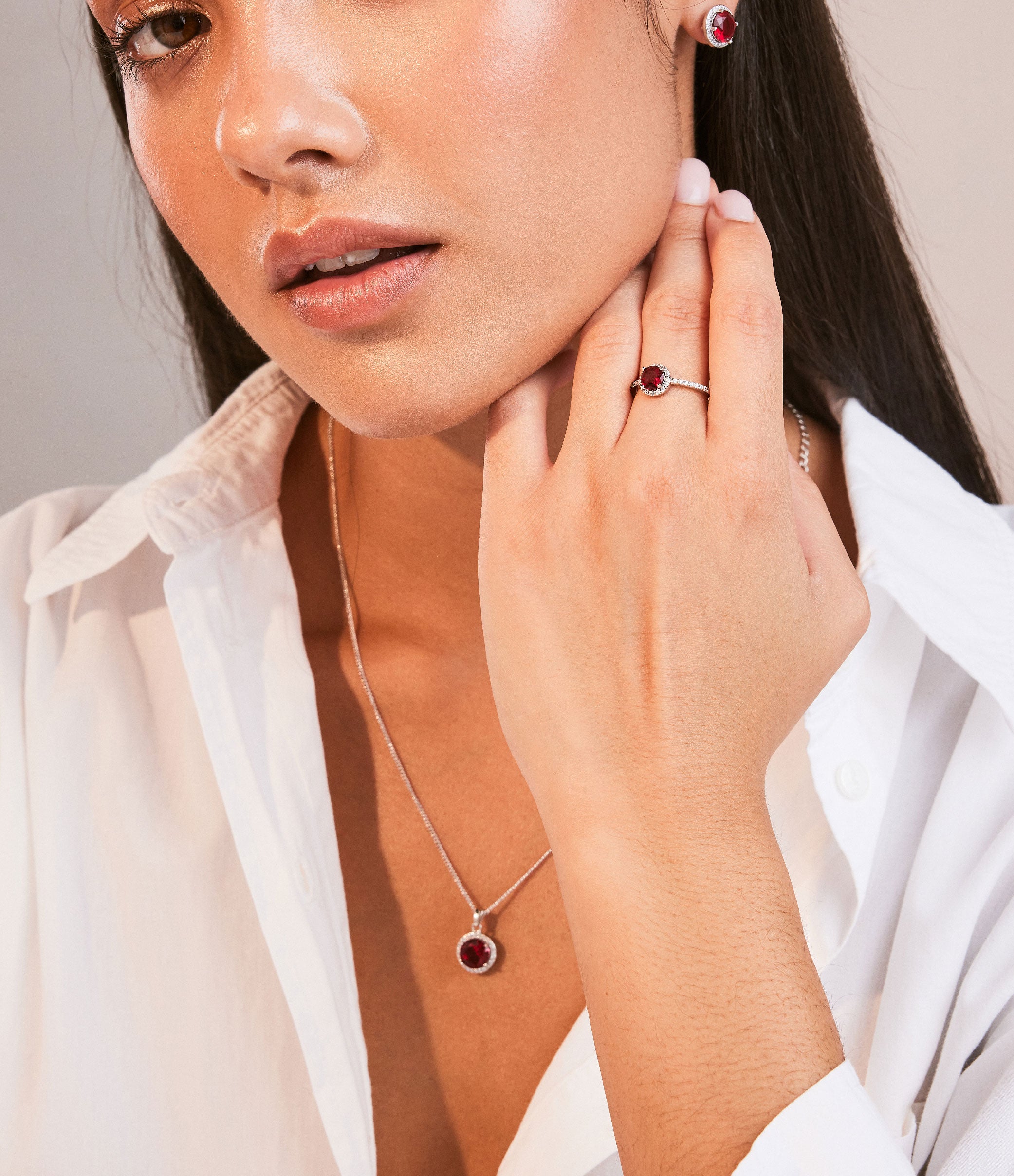 RUBY HALO RING