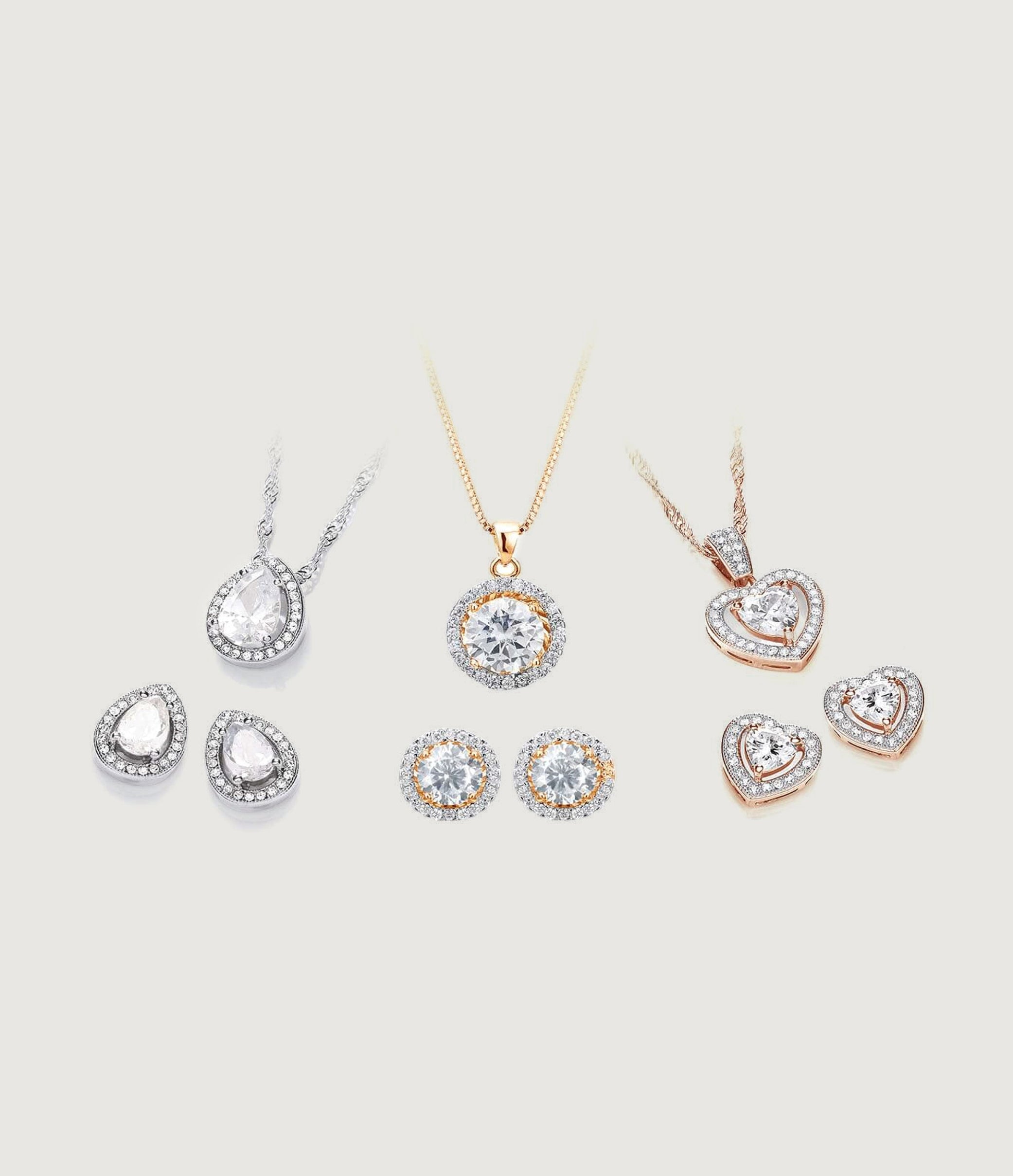 TIMELESS TRIO PENDANT AND EARRING SET