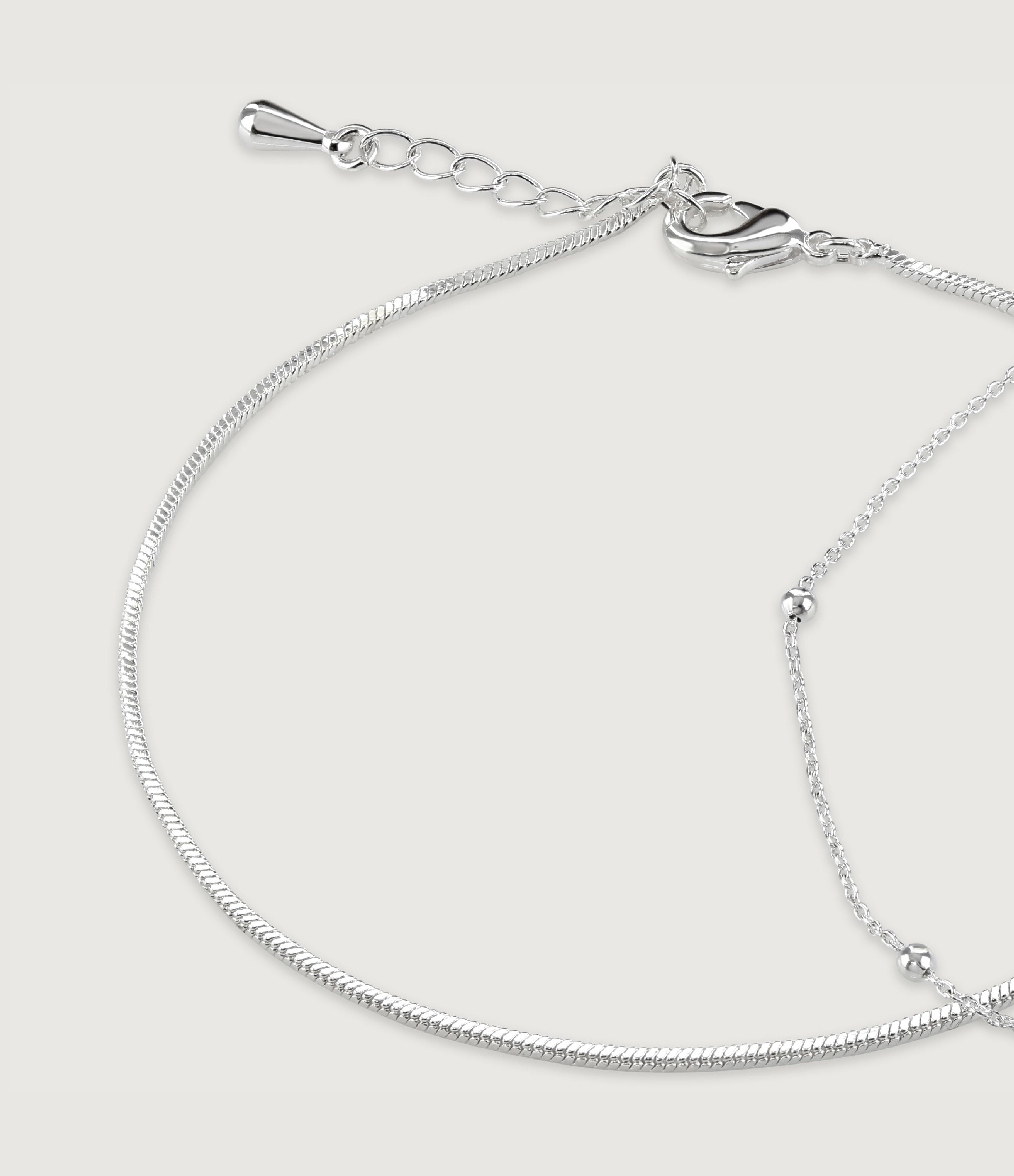 SET OF TWO SILVER CHAIN BRACELET