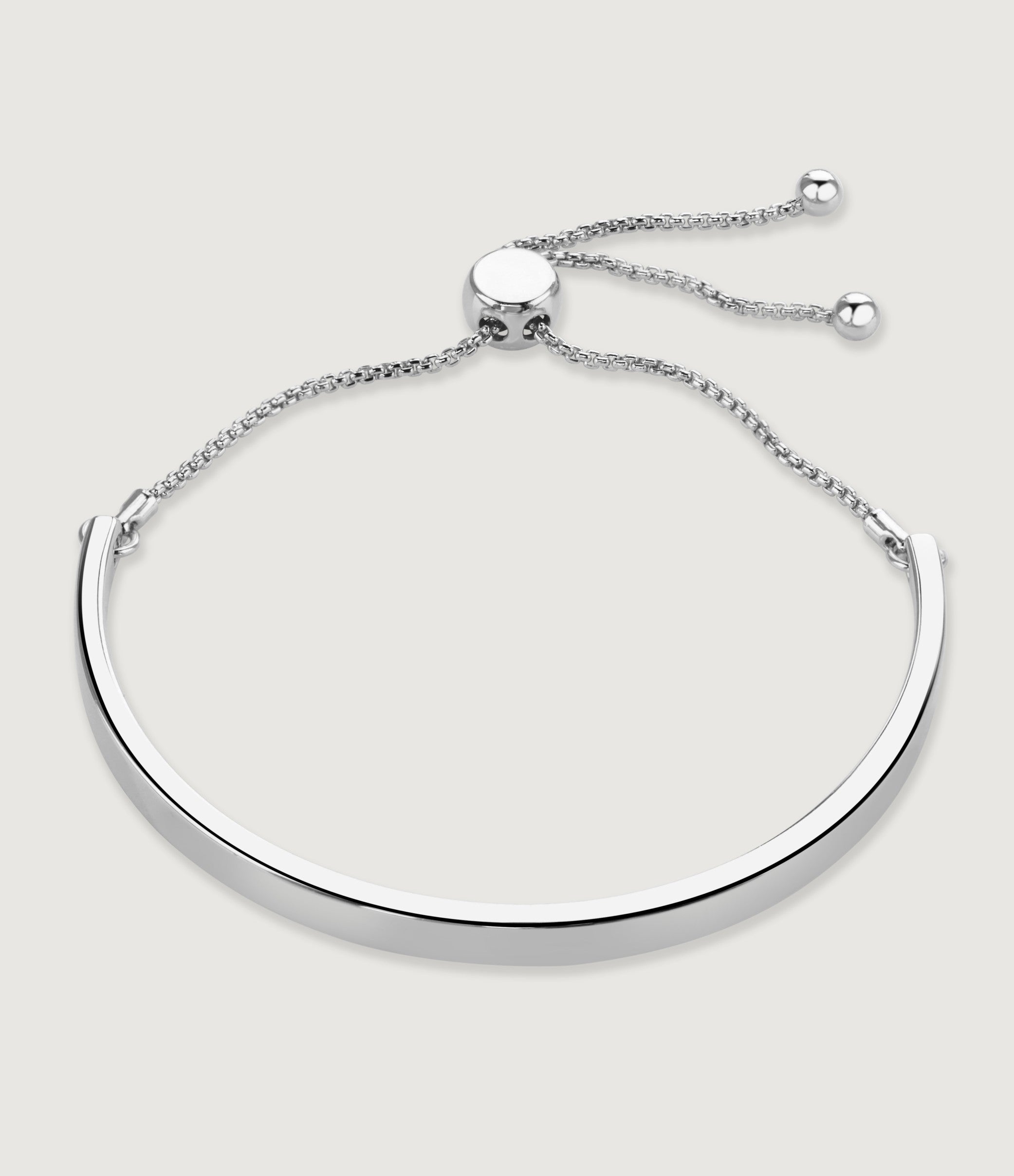 SILVER ADJUSTABLE BANGLE BAR BRACELET