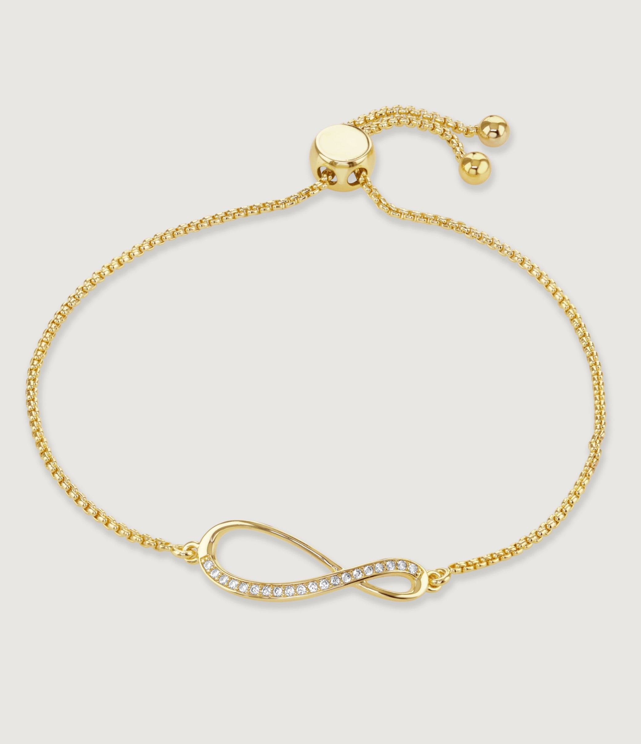 GOLD INFINITY STONE ADJUSTABLE BRACELET