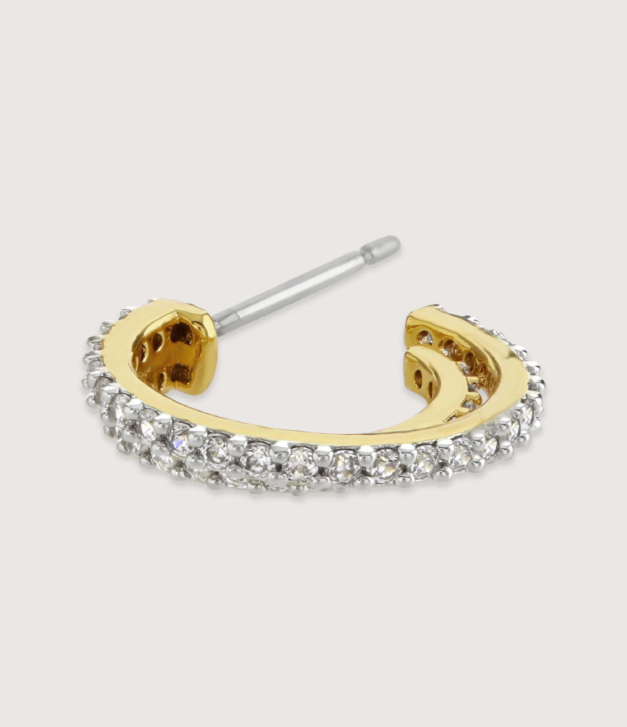 TWO-TONE PAVE DOUBLE HOOP EARRINGS