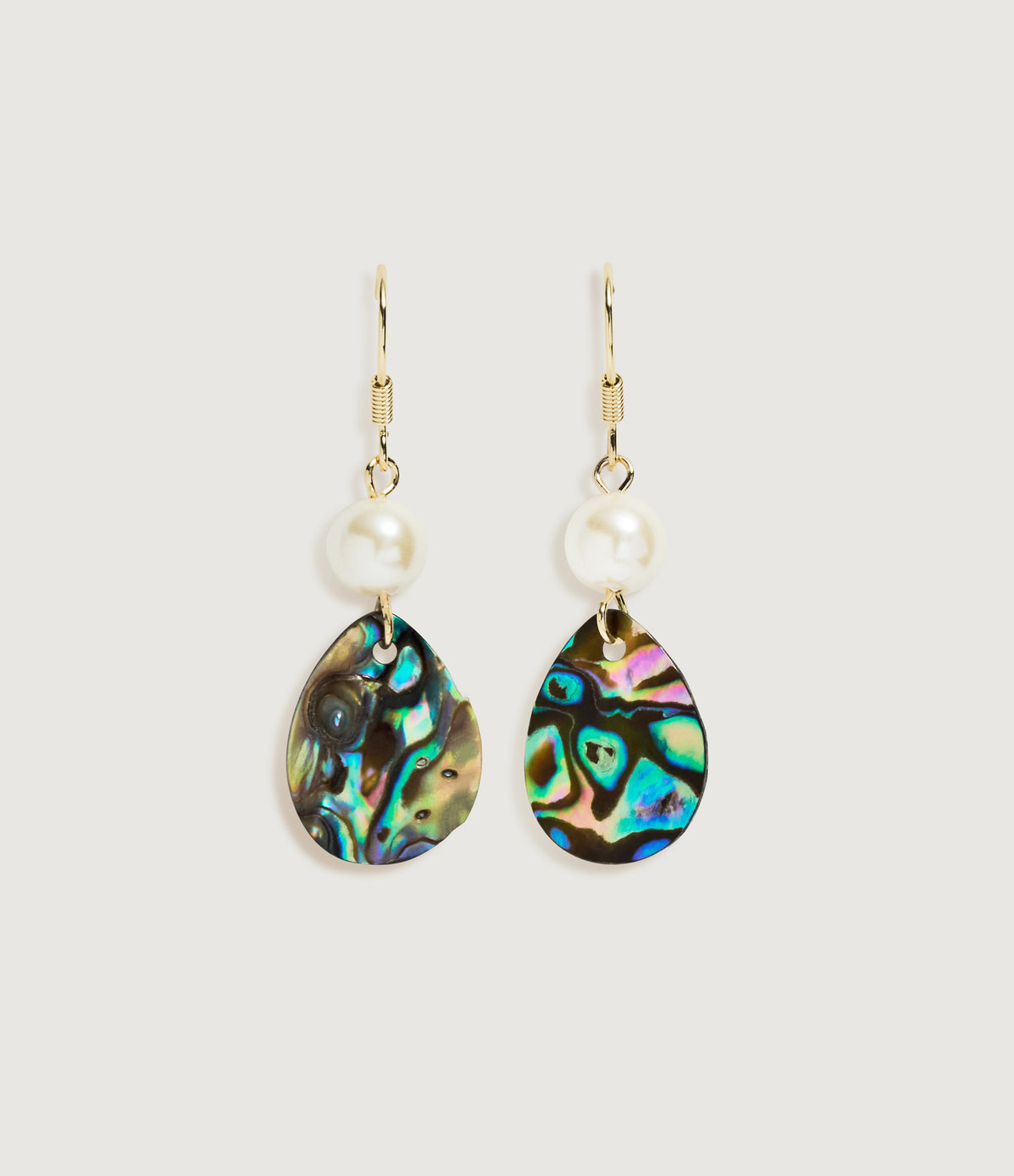 Pearl & Abalone Teardrop Earrings