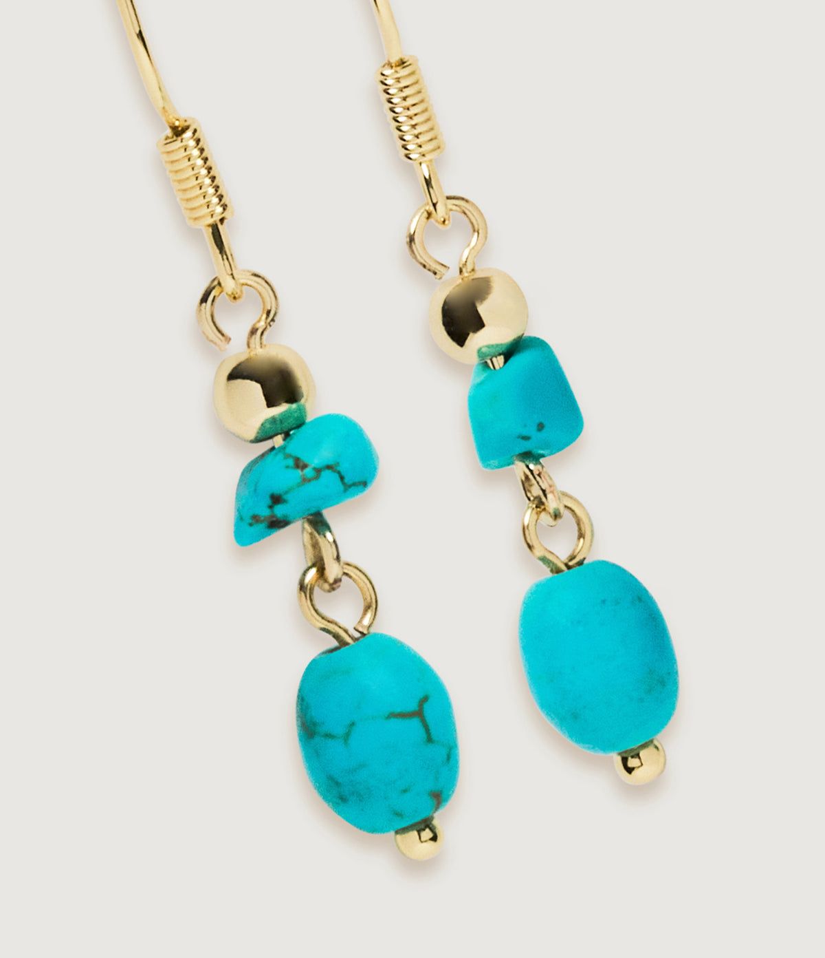 Turquoise Chip Drop Earrings