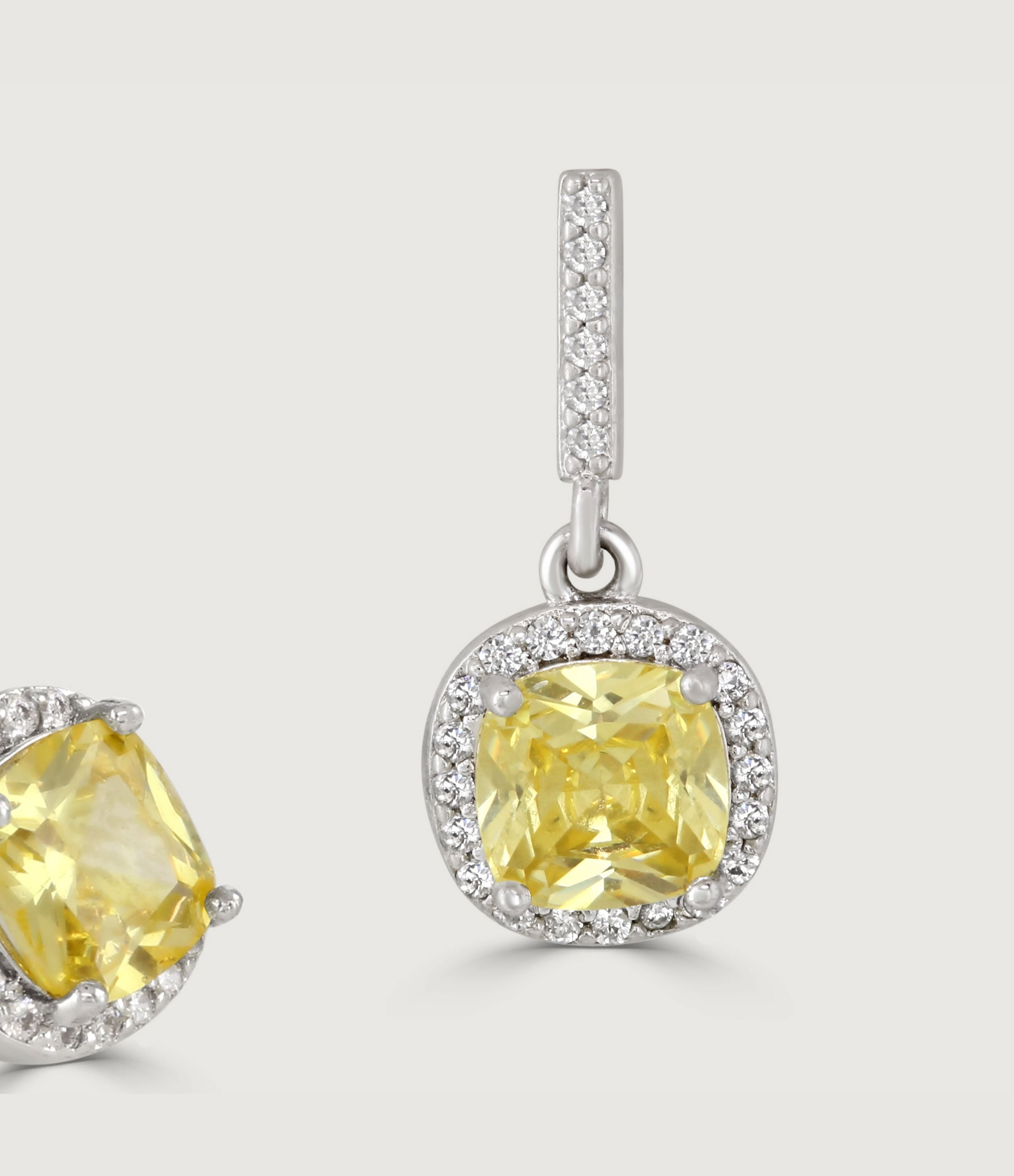 THE CARAT COLLECTION - CLEAR CUSHION DROP EARRINGS