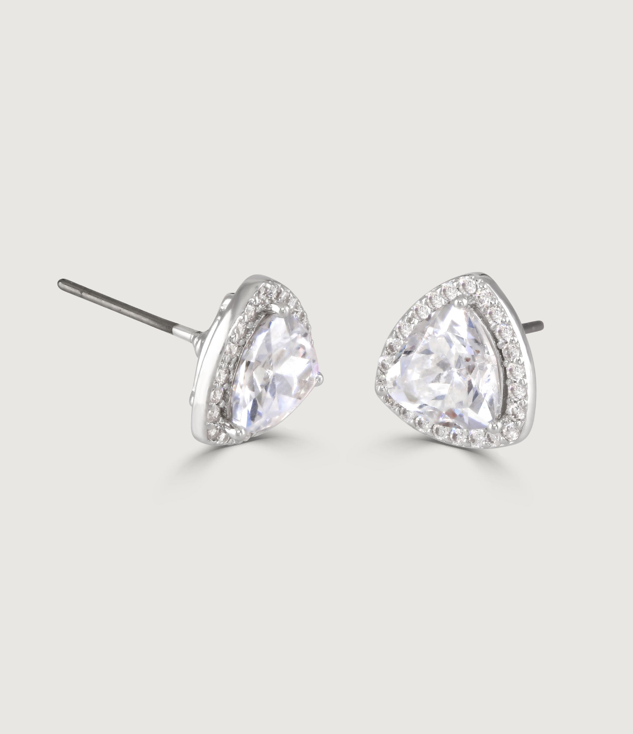 THE CARAT COLLECTION - CLEAR TRILLION HALO EARRINGS