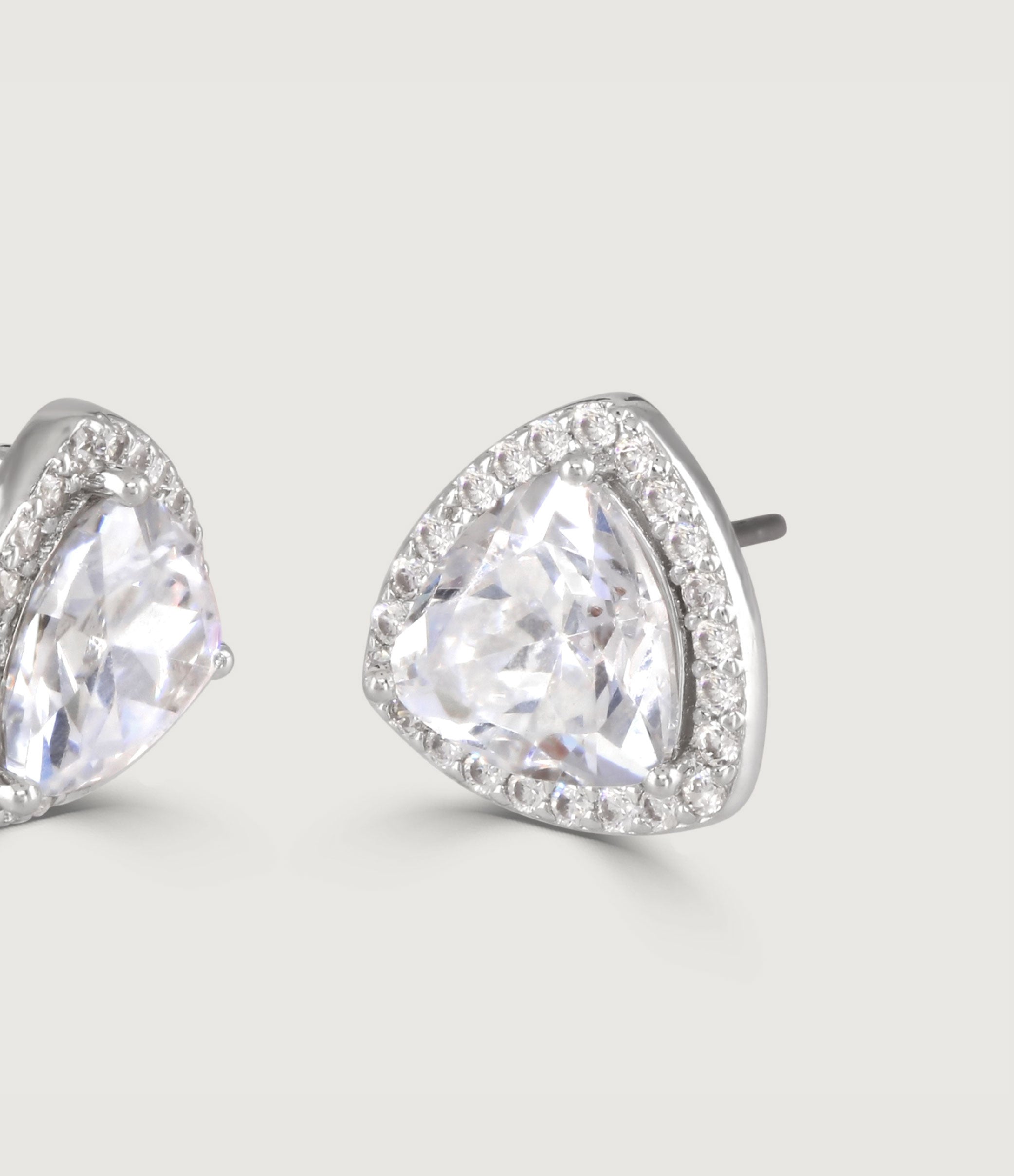 THE CARAT COLLECTION - CLEAR TRILLION HALO EARRINGS