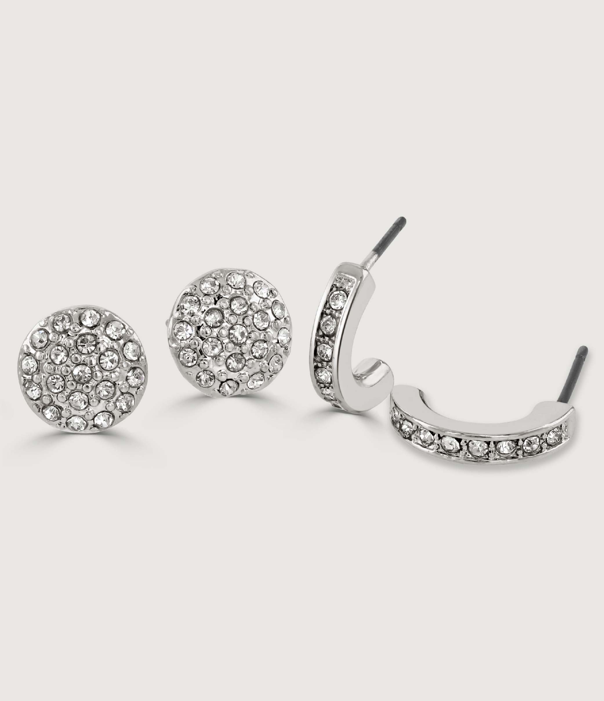 4PCS EARRING PACK- RHODIUM