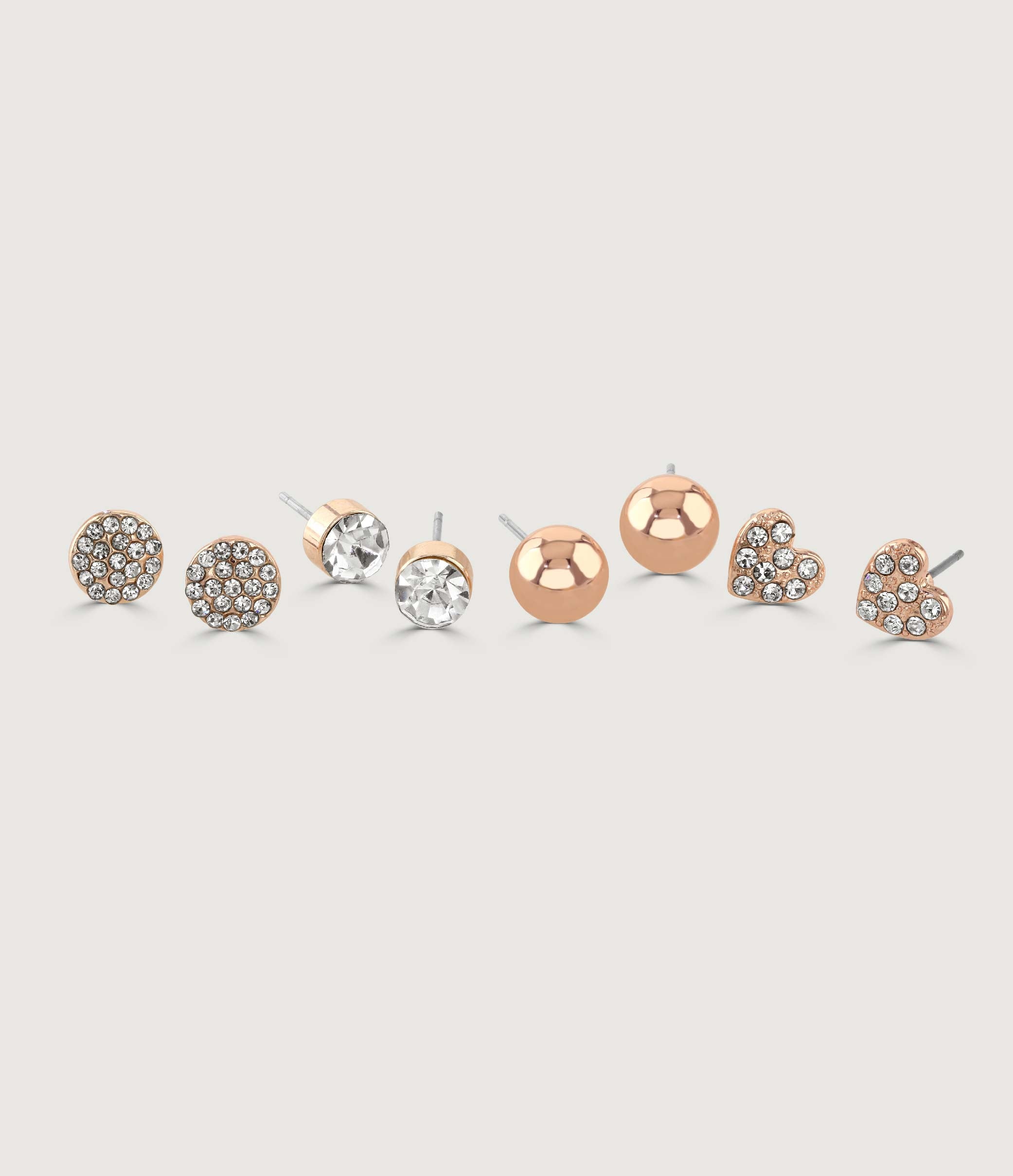 4PCS EARRING PACK- ROSE GOLD