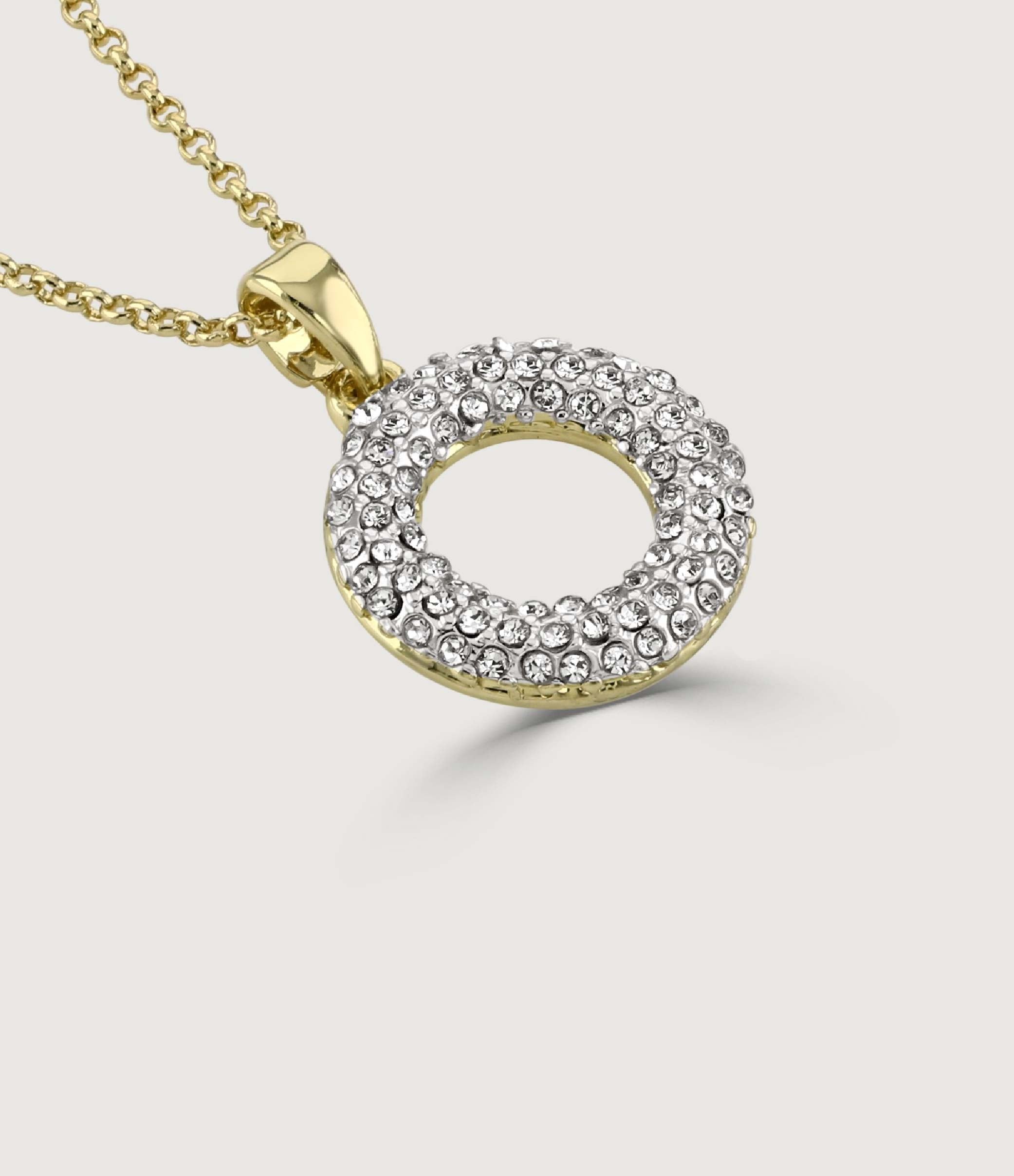 *TWO TONE PAVE PENDANT
