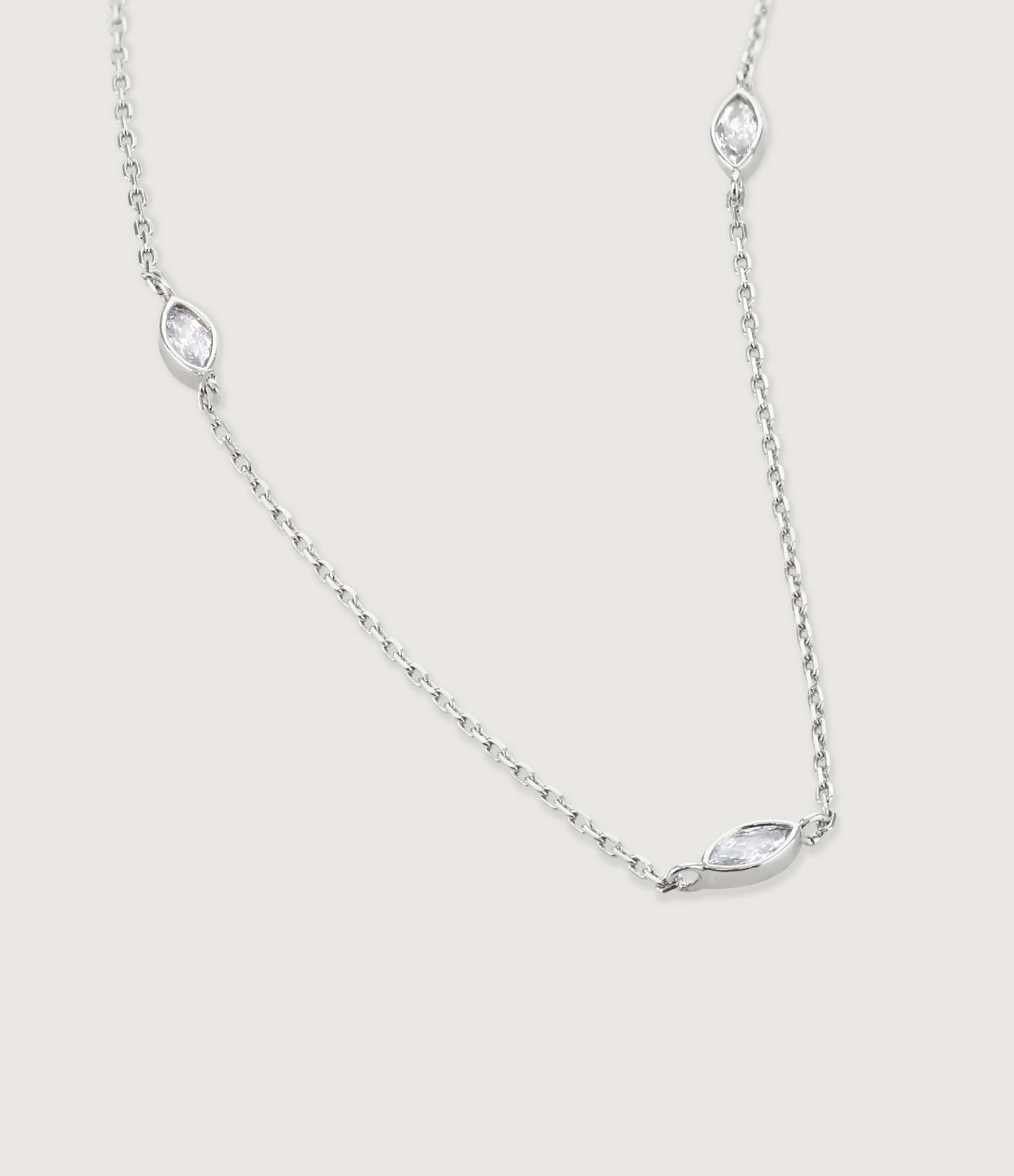 *SIAM MARQUISE CRYSTAL DAINTY NECKLACE