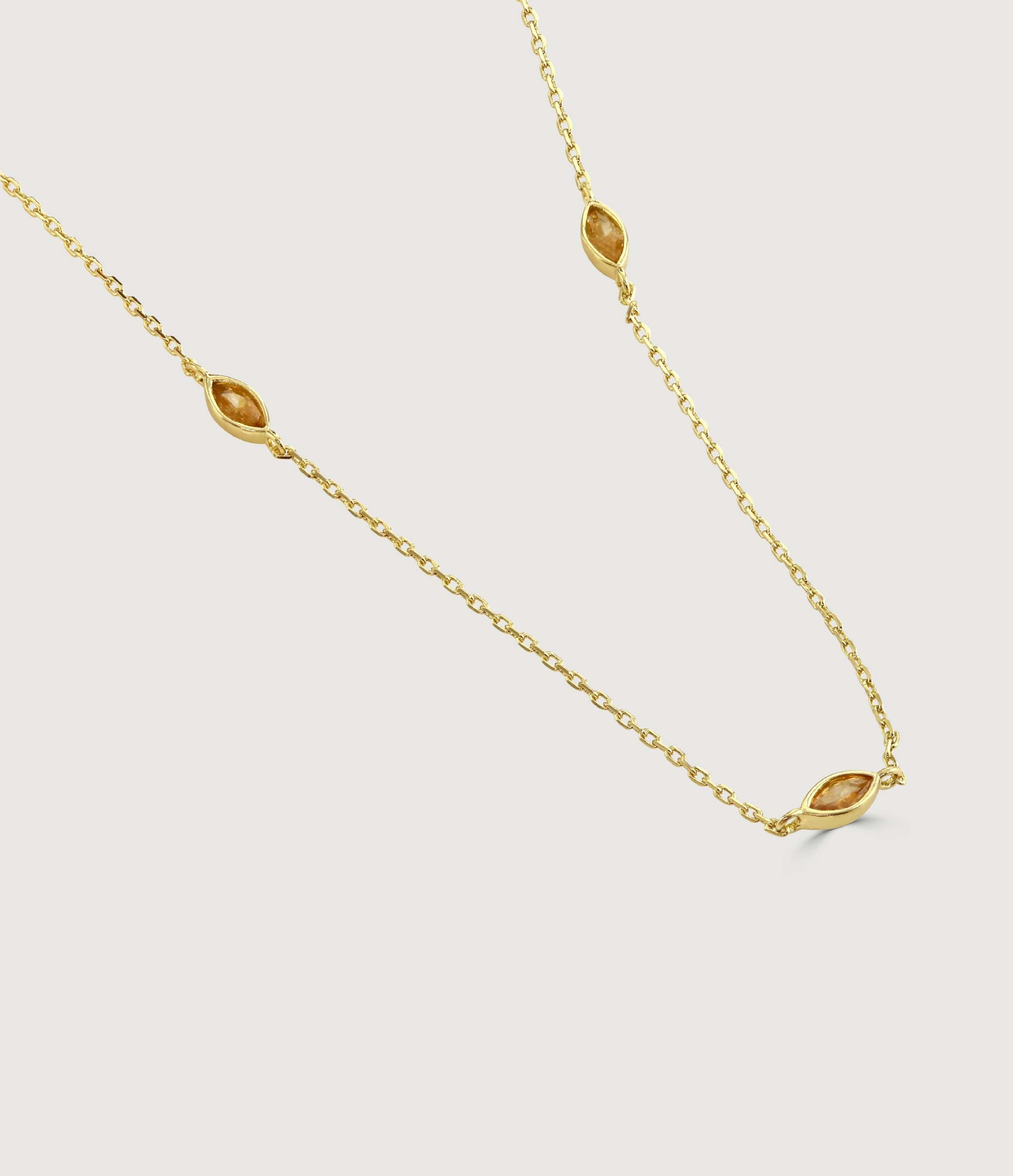*SIAM MARQUISE CRYSTAL DAINTY NECKLACE