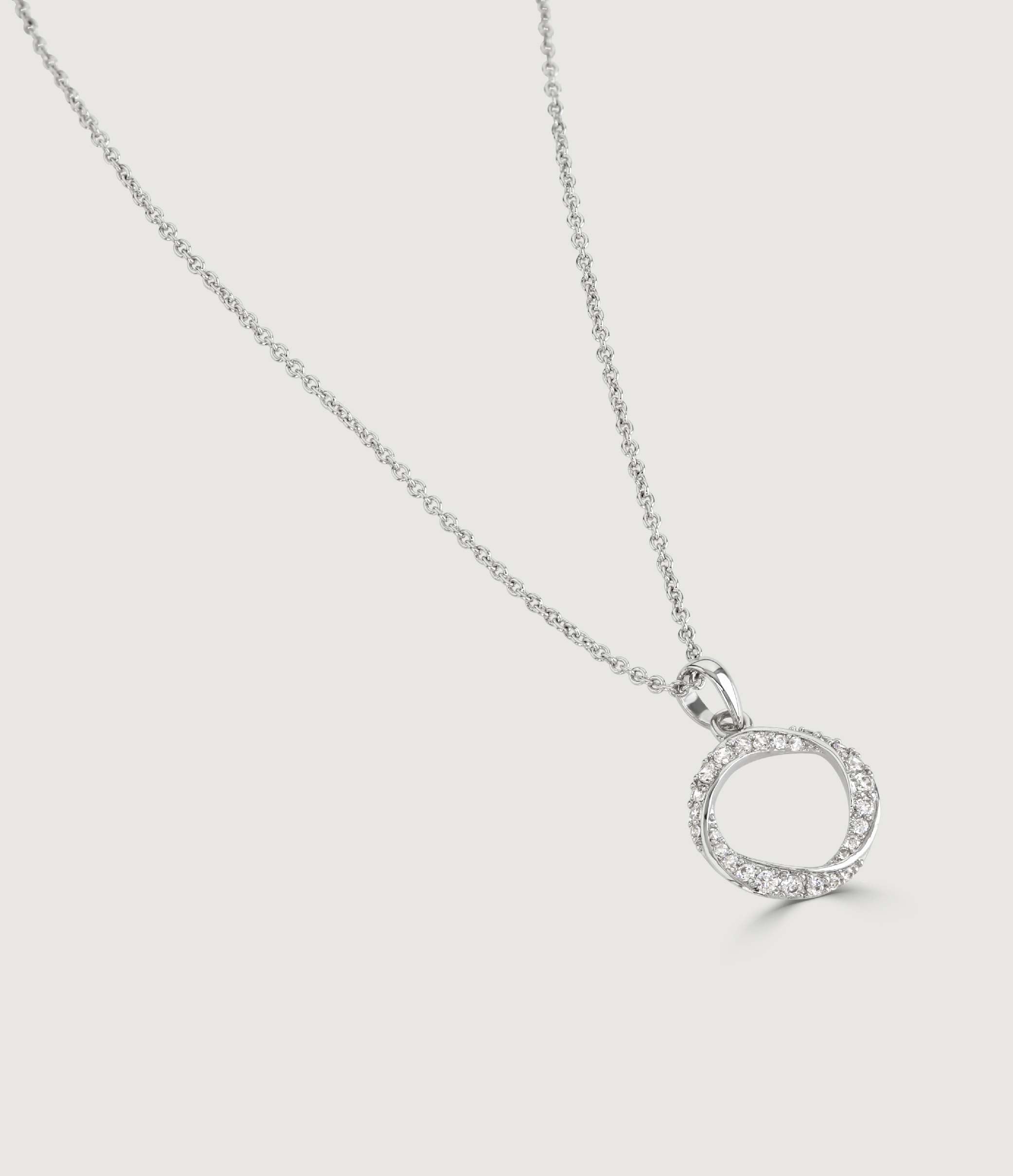 RHODIUM VIENNESE HOOP NECKLACE