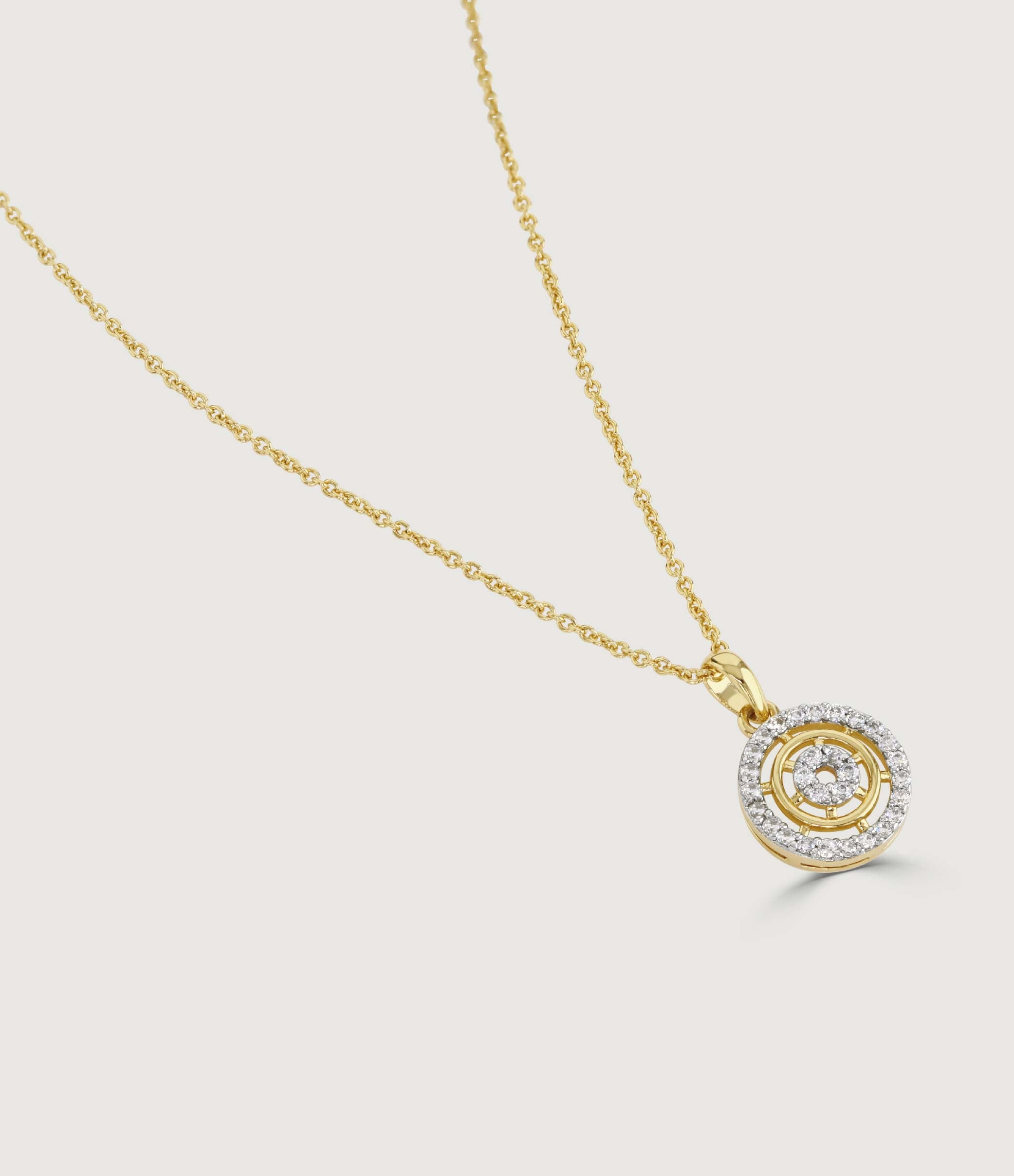 TWO-TONE PAVE HALO NECKLACE