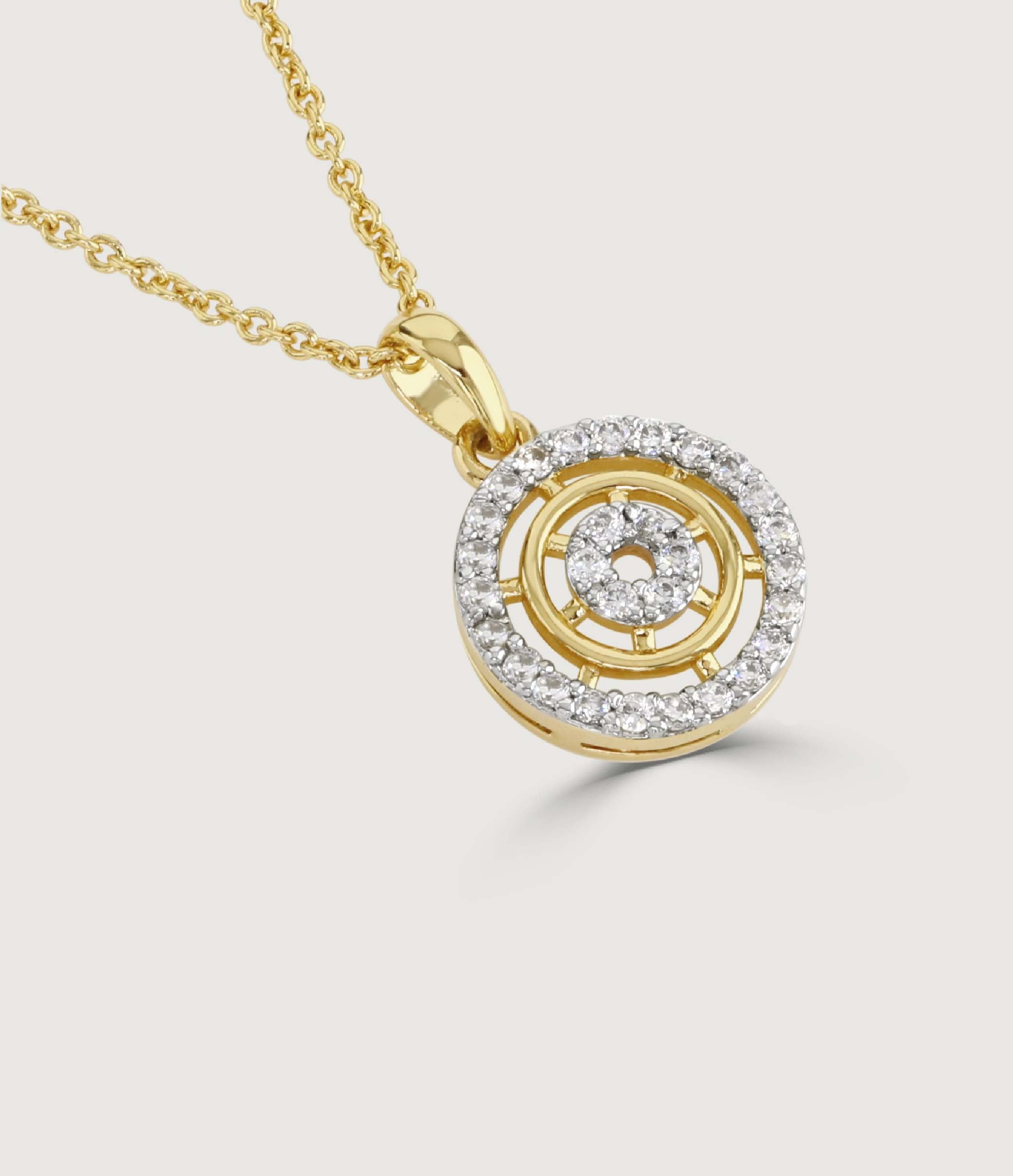 TWO-TONE PAVE HALO NECKLACE