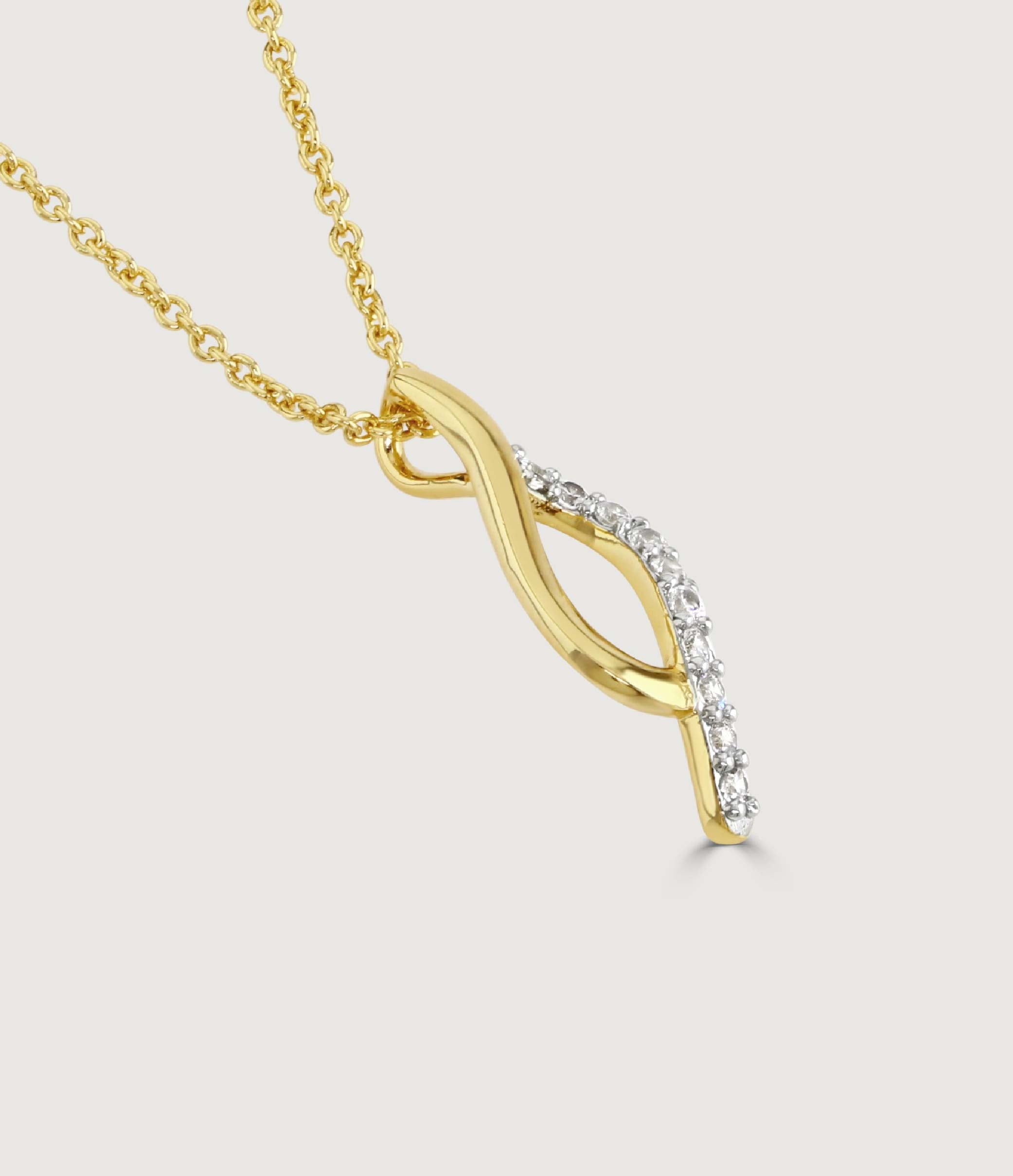 TWO-TONE PAVE AND POLISHED TIDE NECKLACE