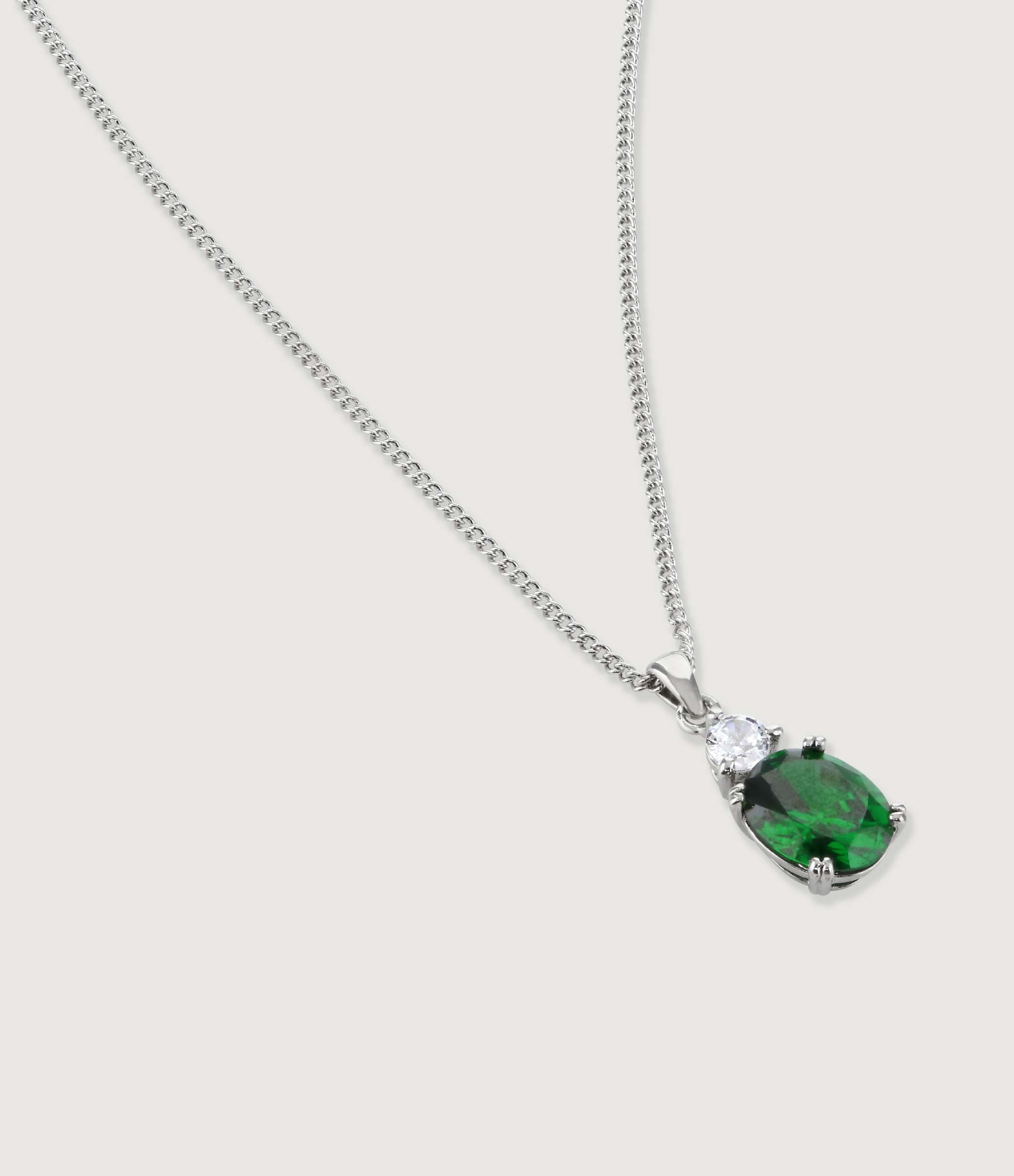 EMERALD OVAL DOUBLE DROP PENDANT