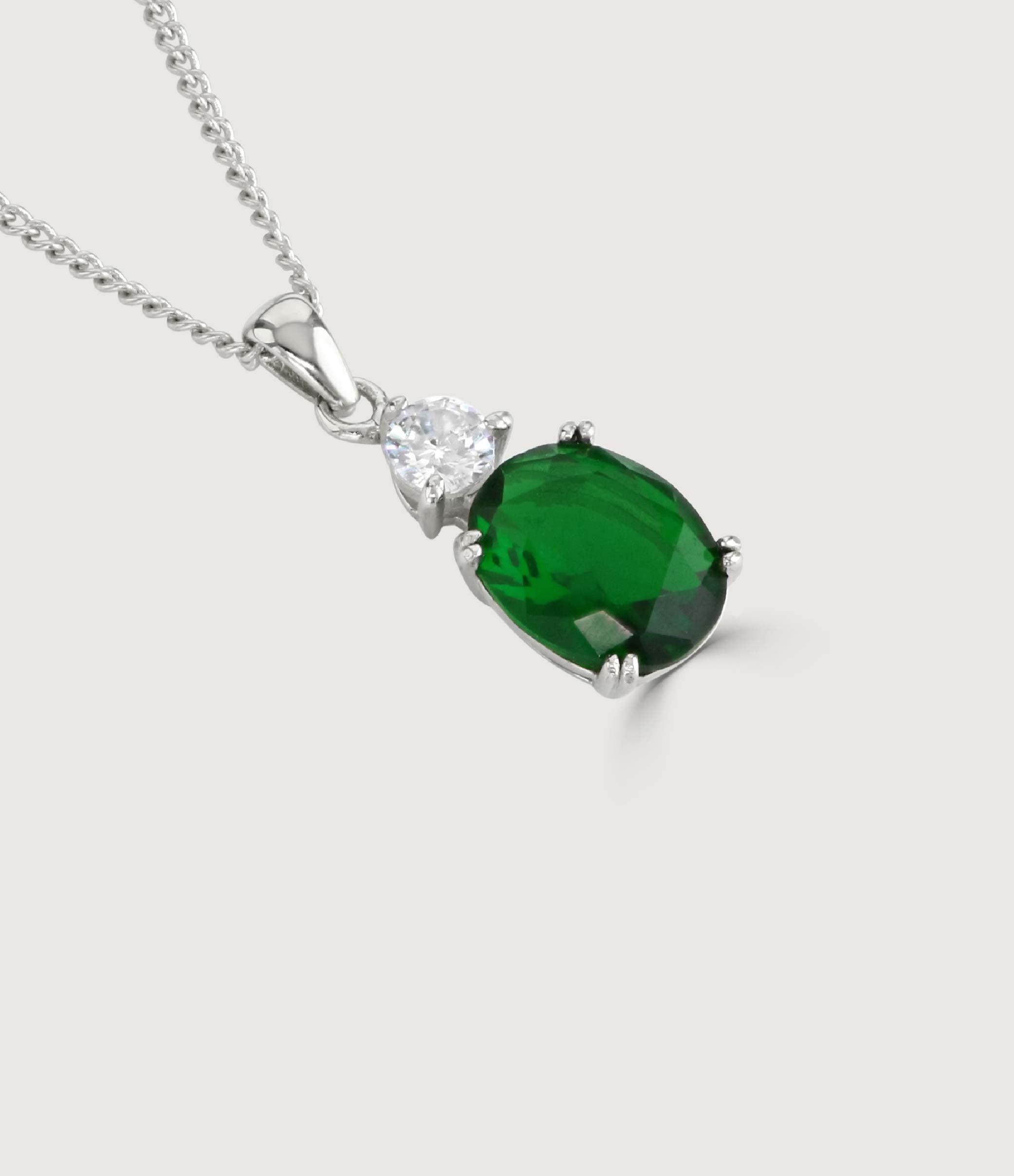 EMERALD OVAL DOUBLE DROP PENDANT