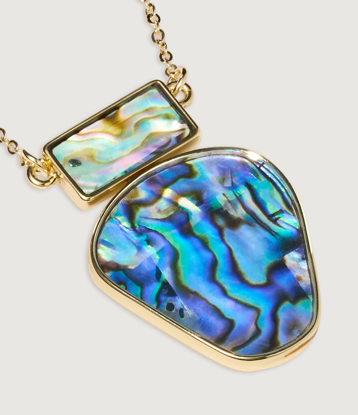 Geo Abalone Double Pendant Necklace