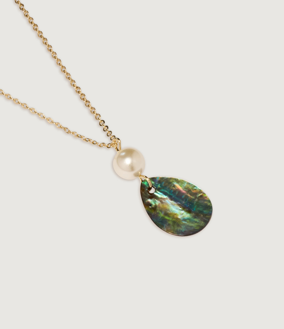 Round Abalone Pendant Necklace