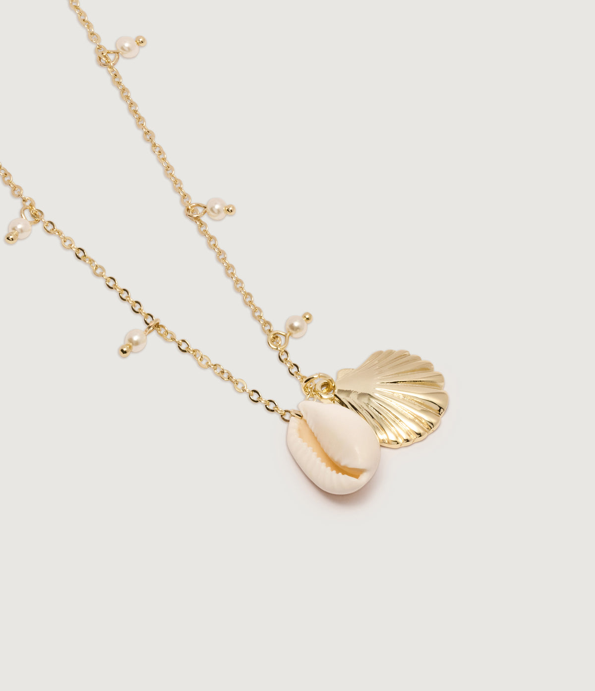 Layered Cowrie & Scallop Necklace