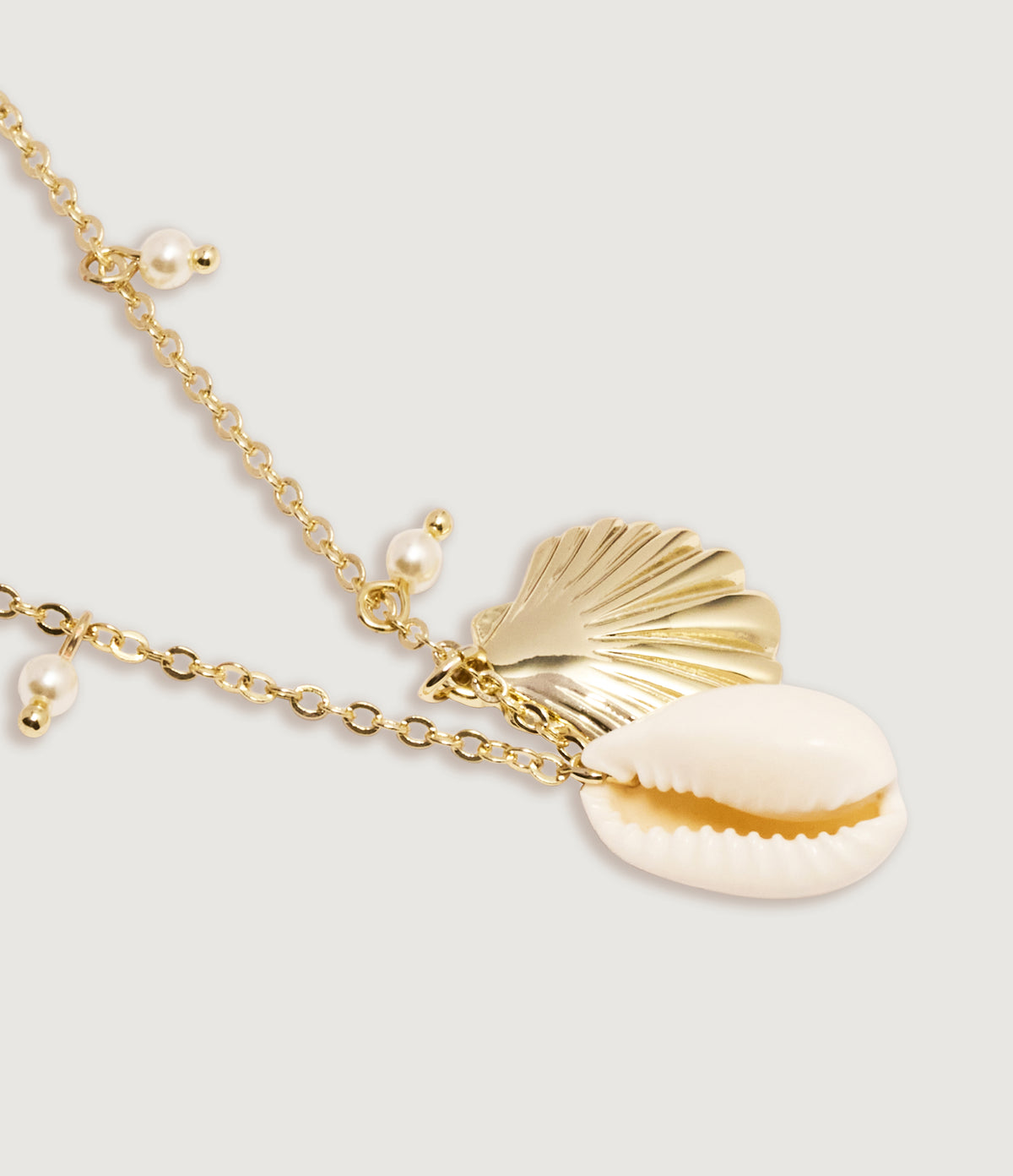 Layered Cowrie & Scallop Necklace