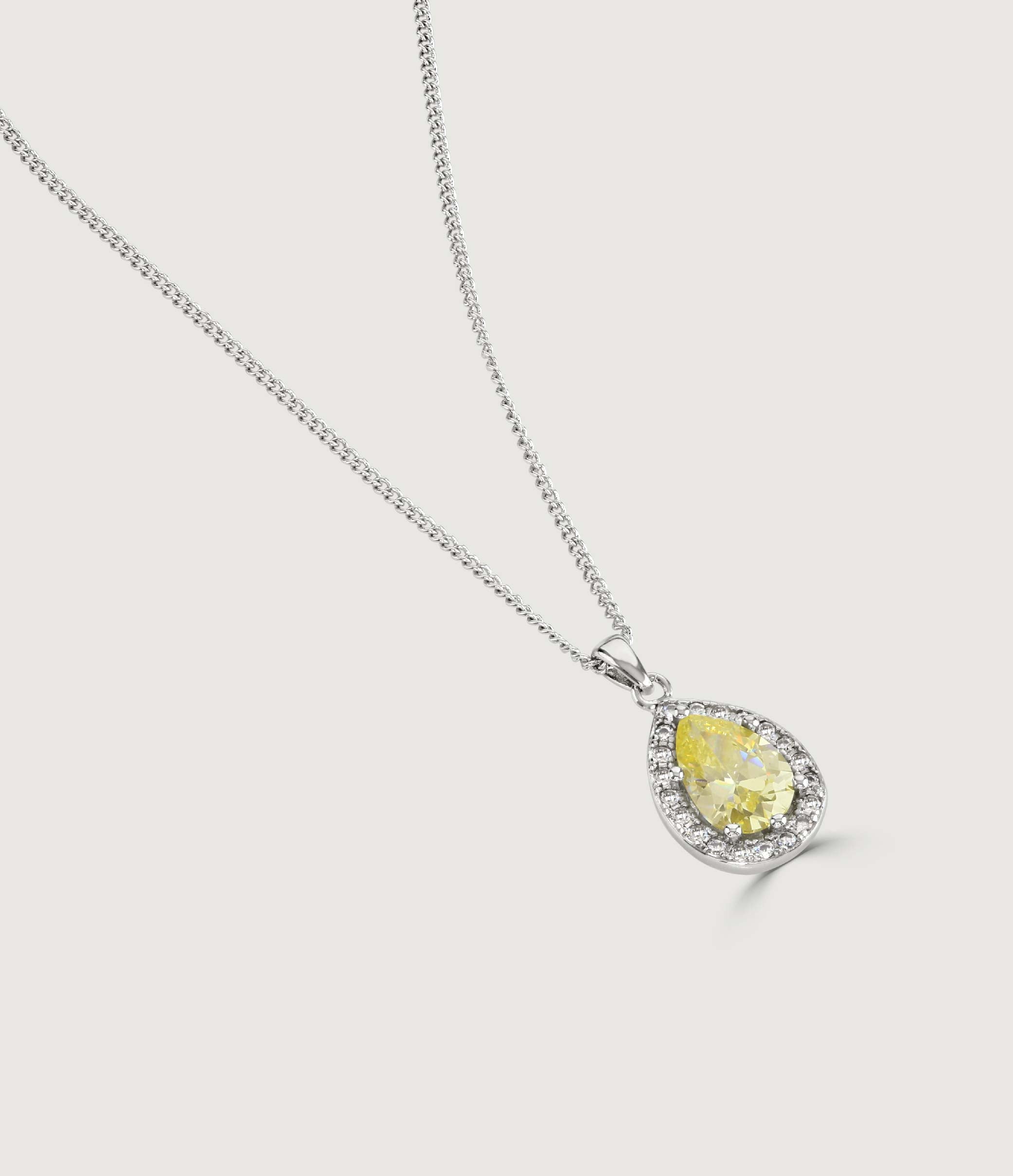 CANARY SPARKLE PEAR PENDANT