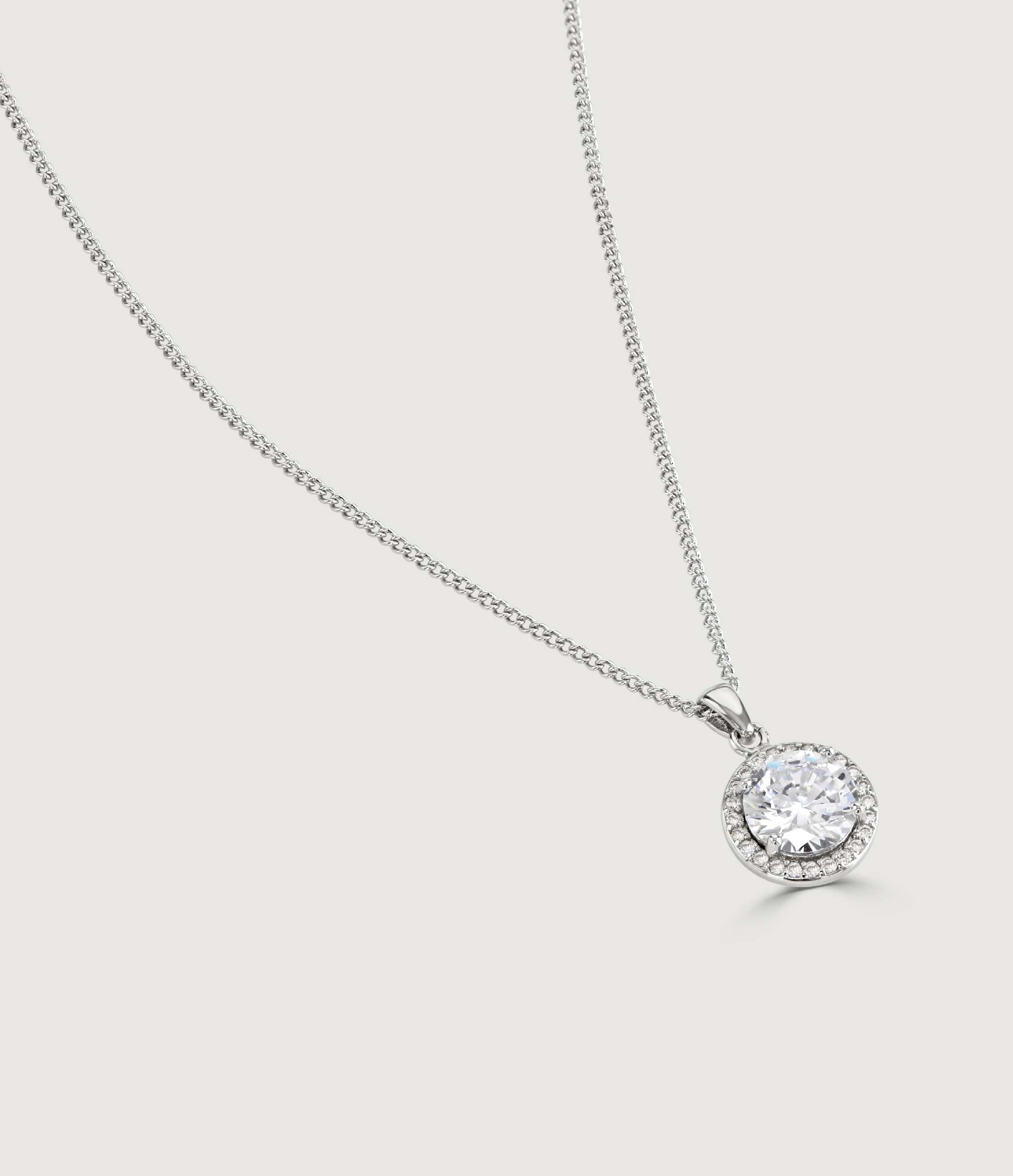 CLEAR ROUND HALO PENDANT