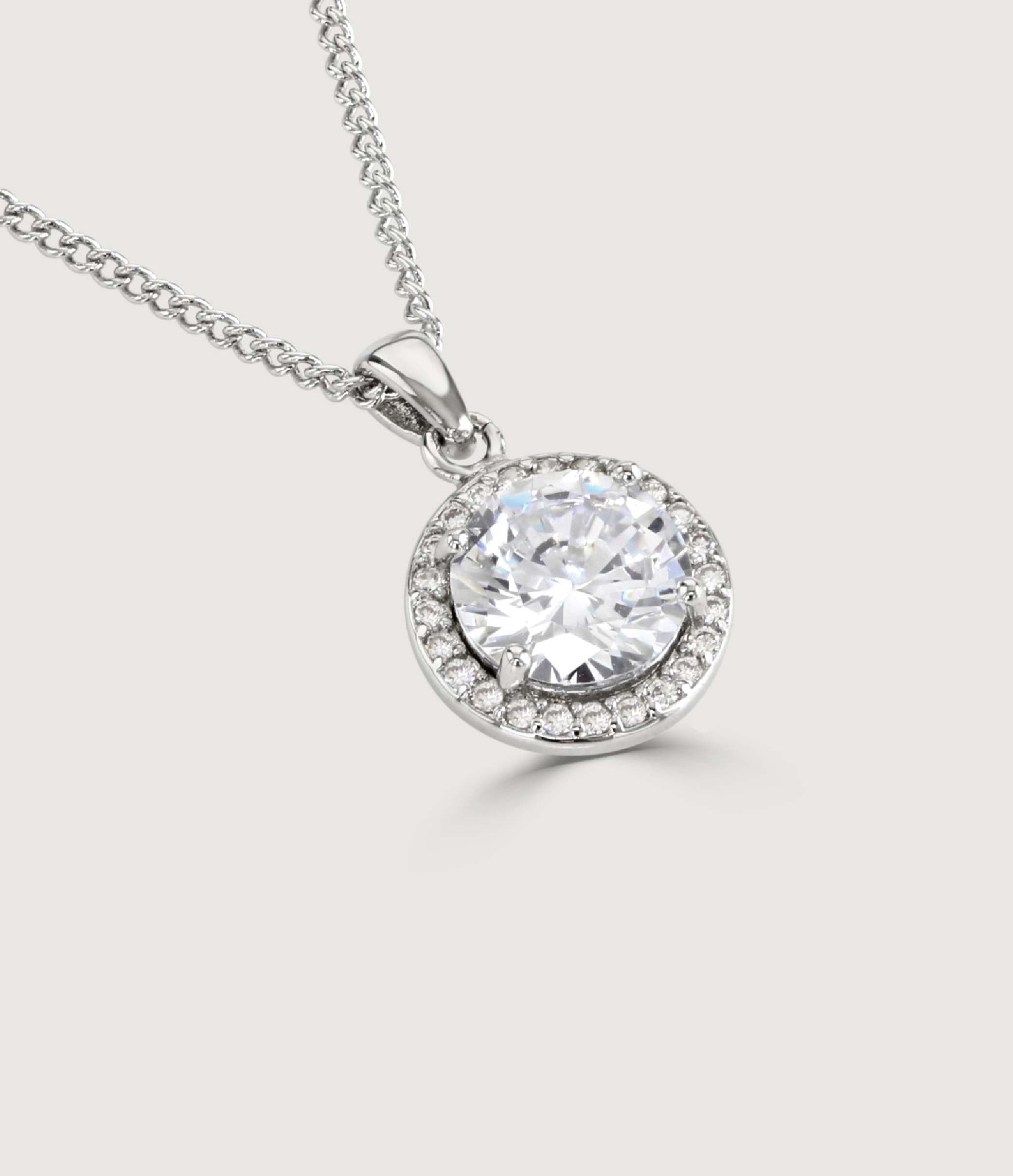 CLEAR CUSHION HALO PENDANT