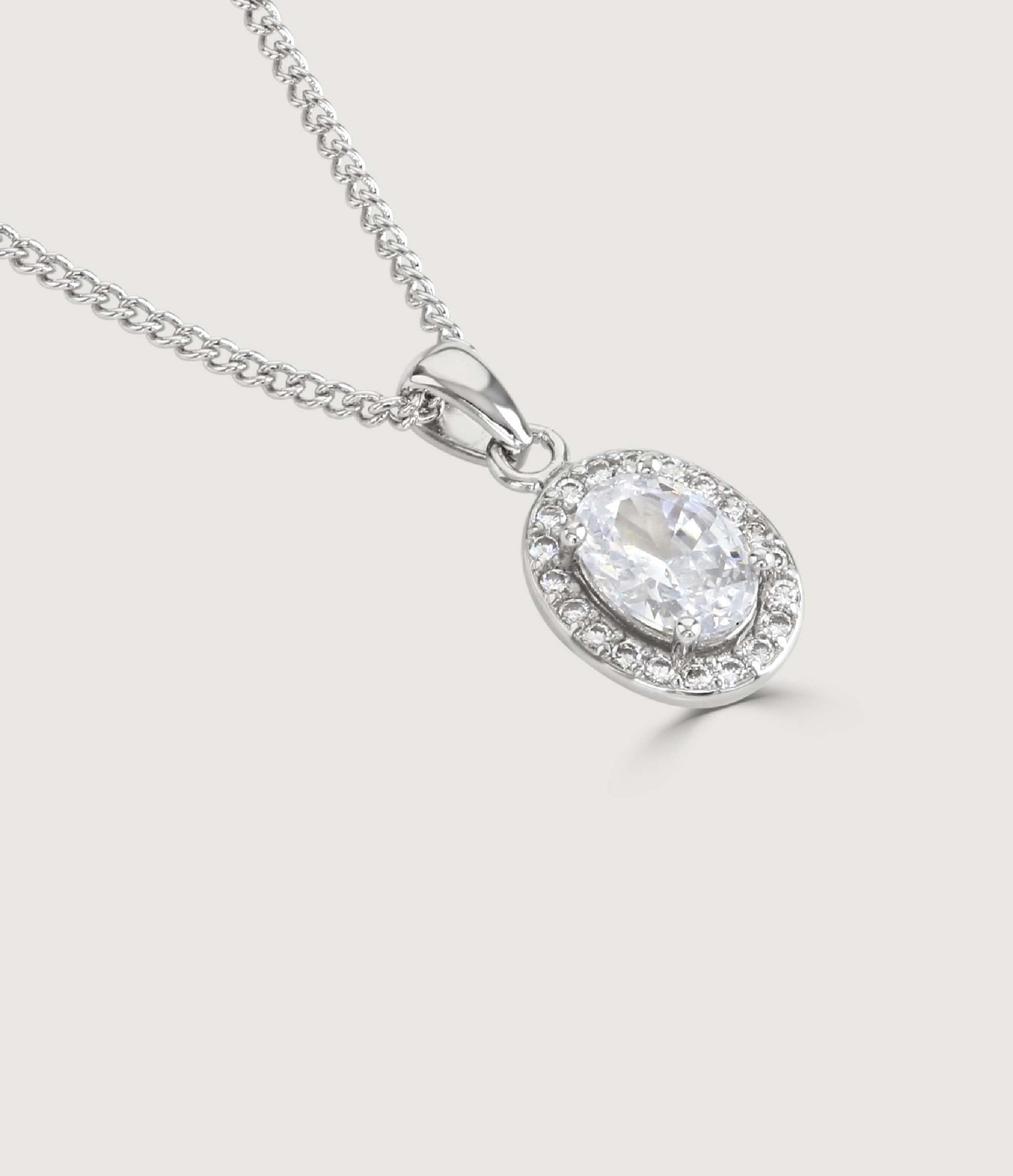 CLEAR OVAL HALO PENDANT