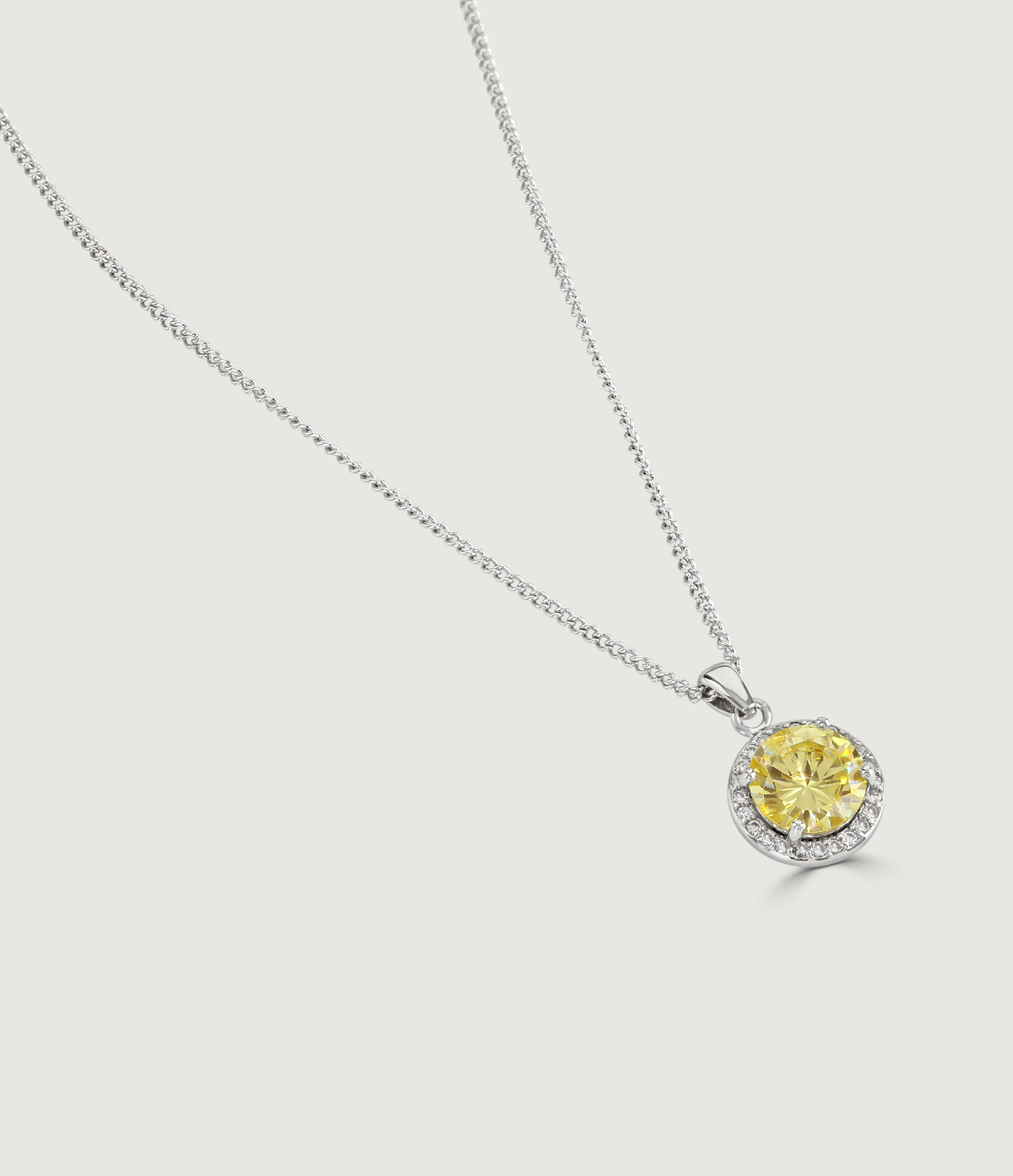 CANARY HALO SOLITAIRE PENDANT