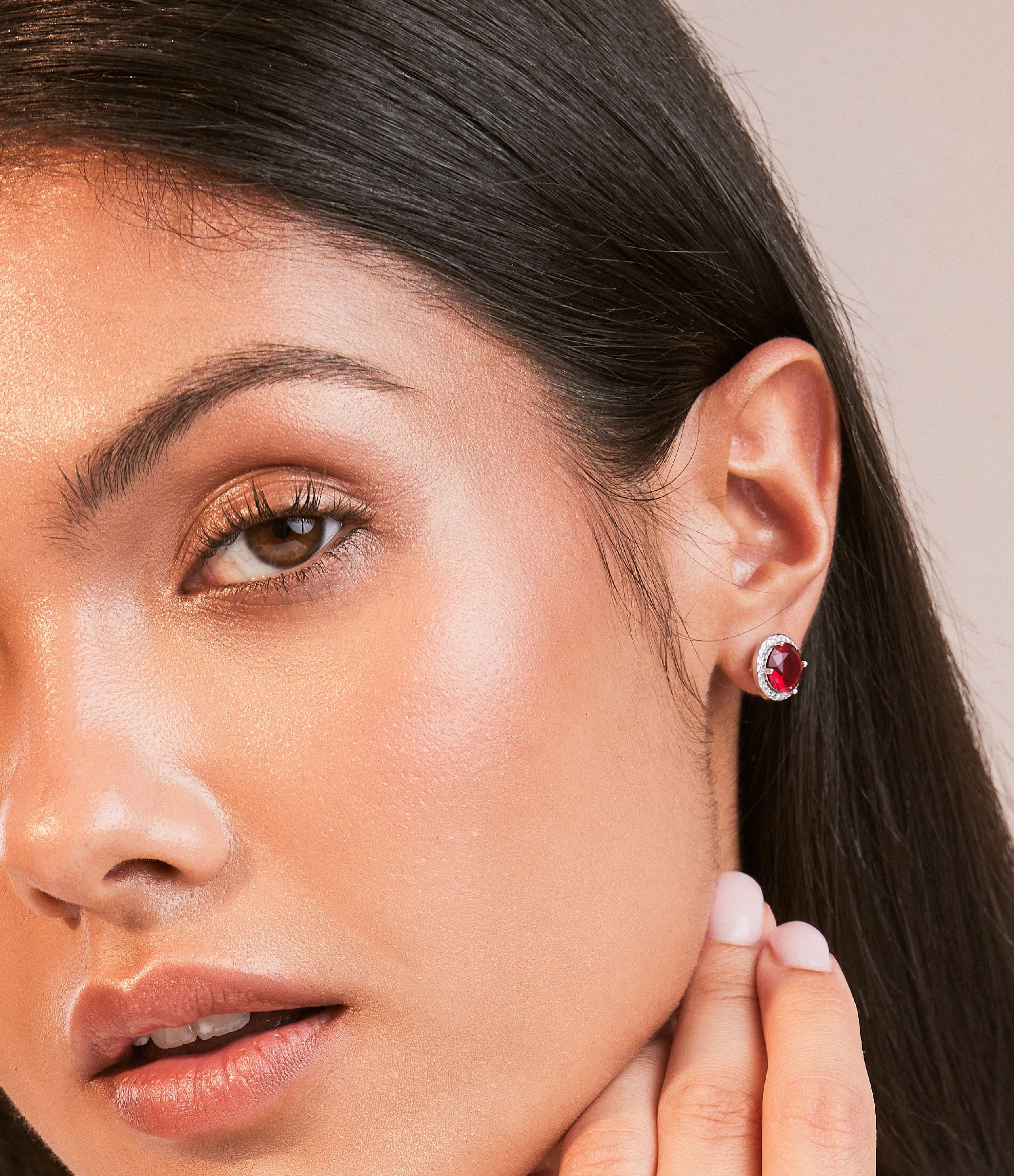 RUBY HALO EARRINGS