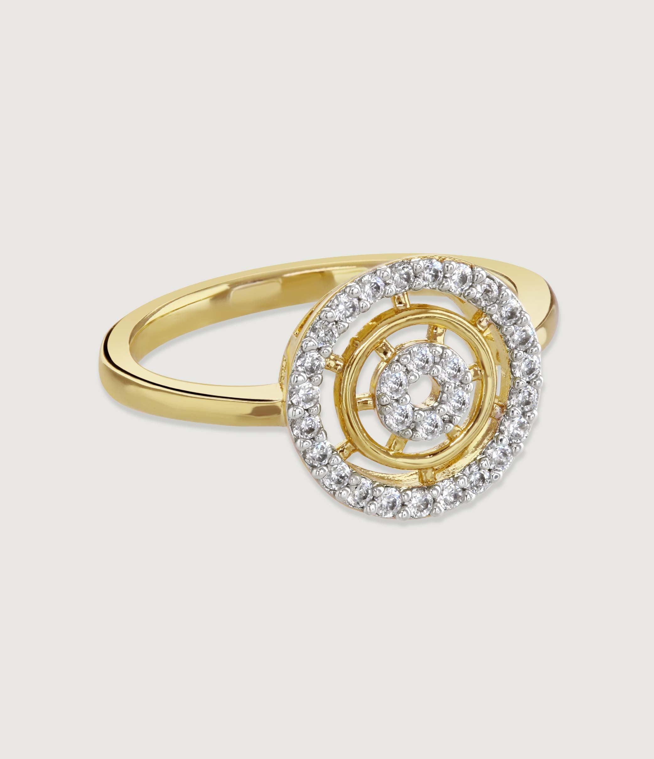 TWO-TONE PAVE HALO RING