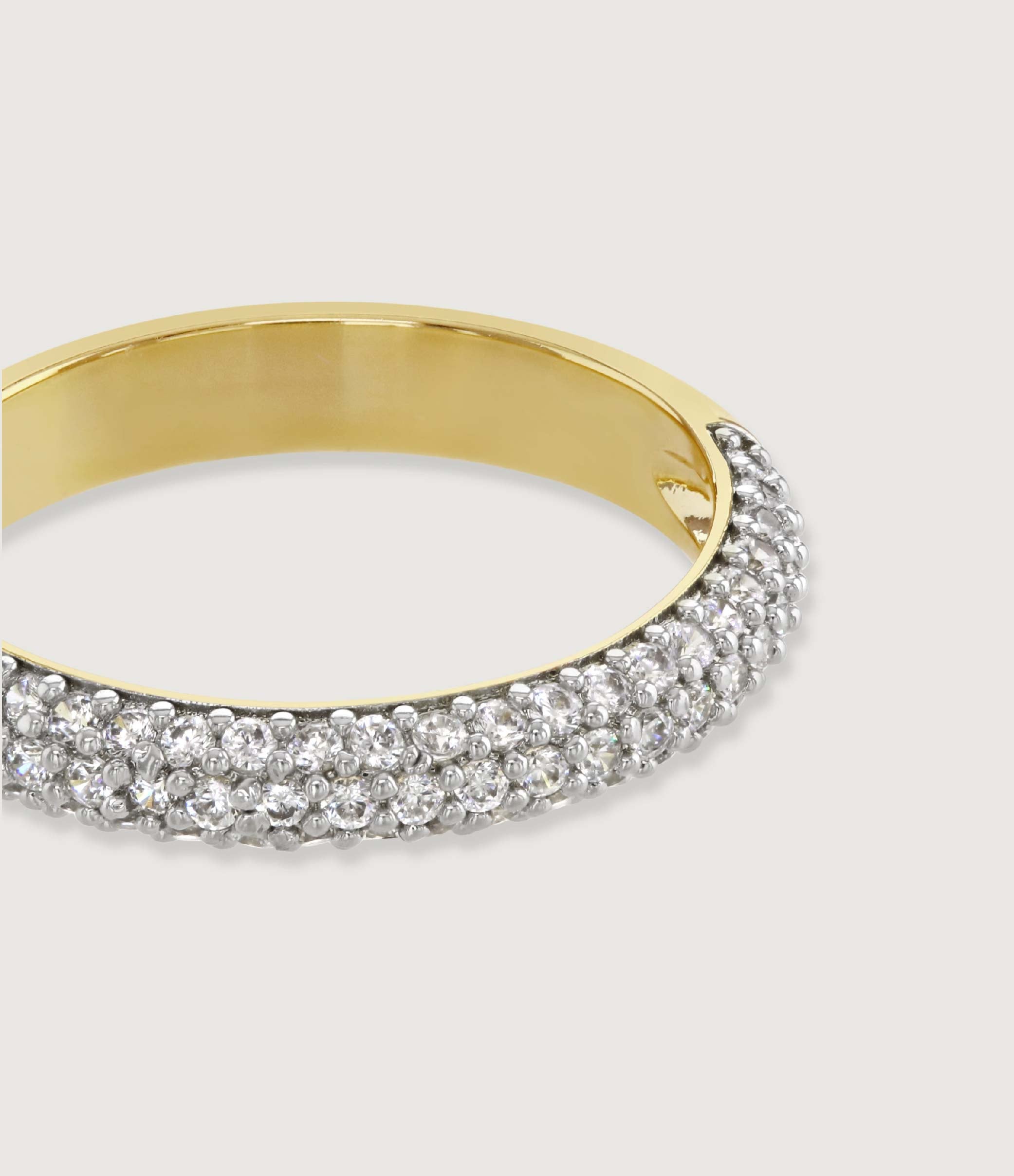 TWO-TONE PAVE CLUSTER RING