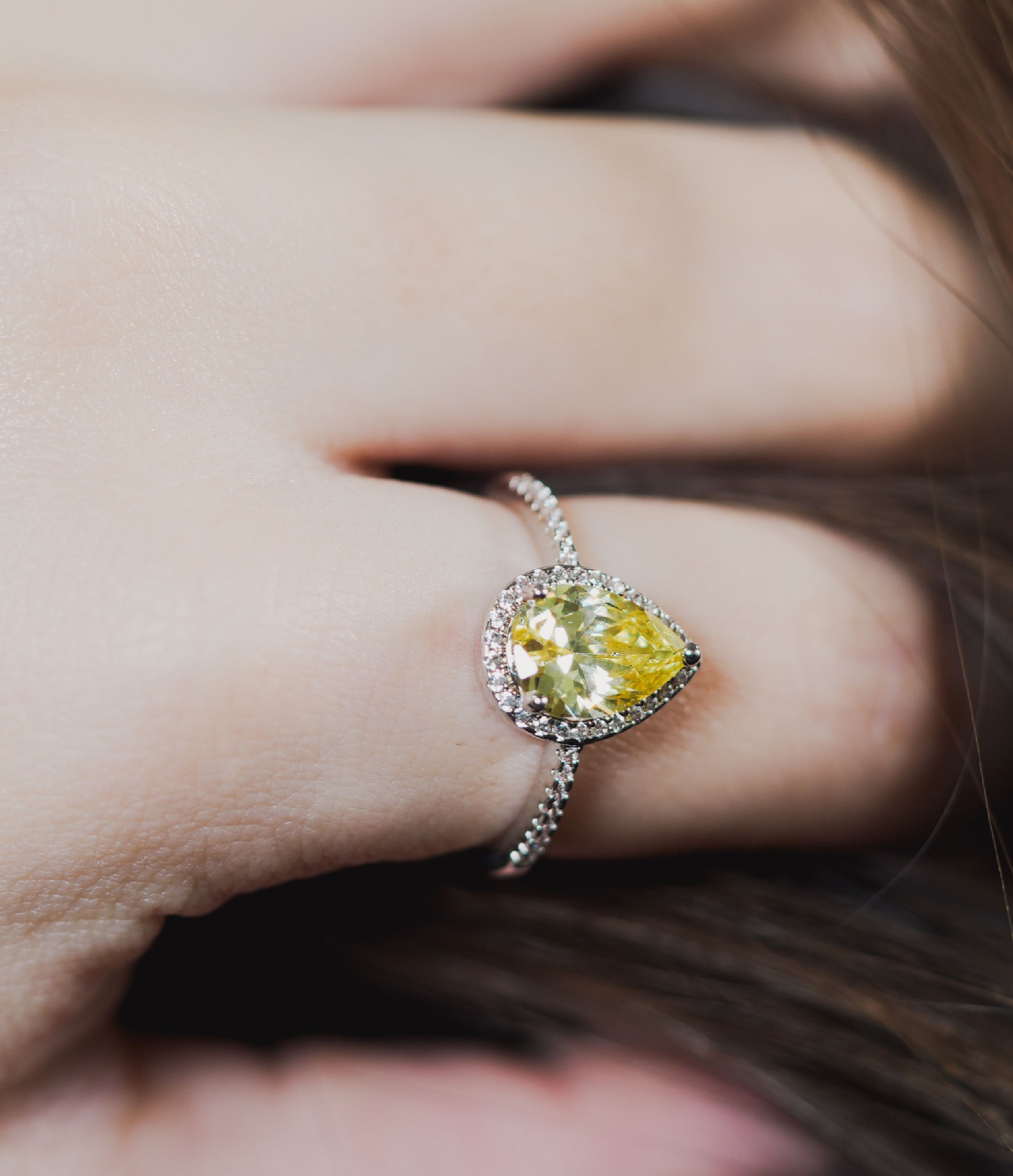 Canary Pear Ring