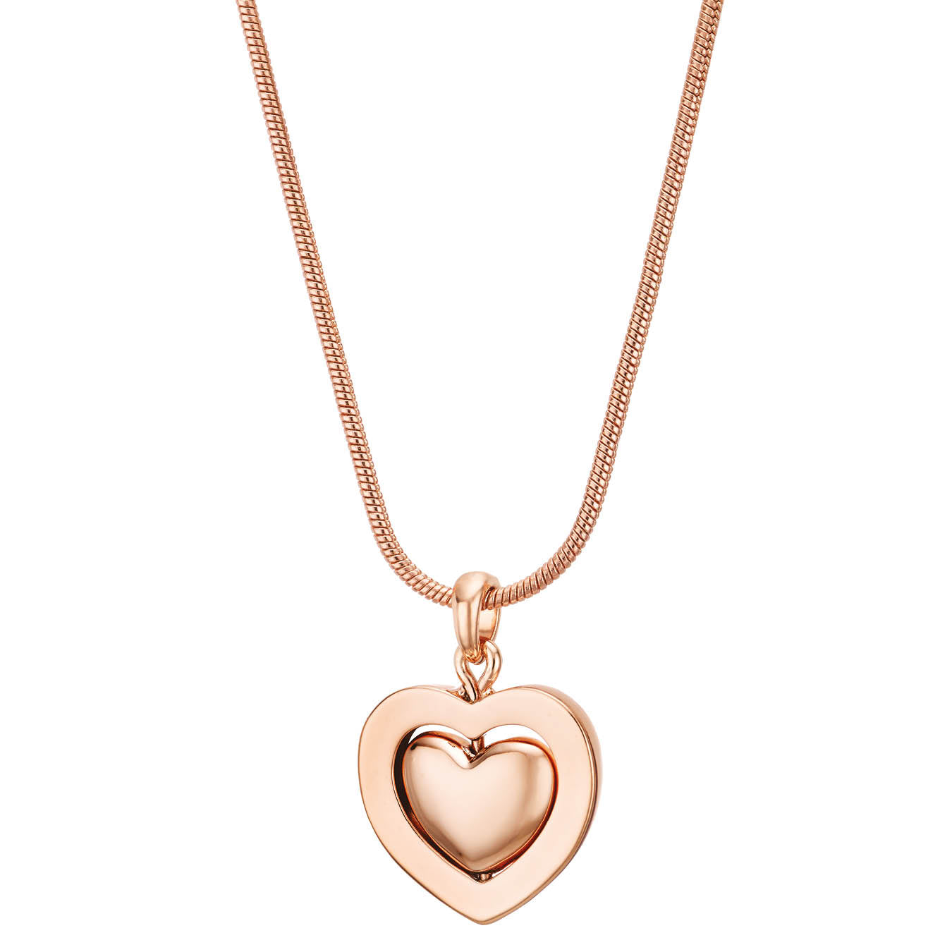 Back detail of spinning heart pendant