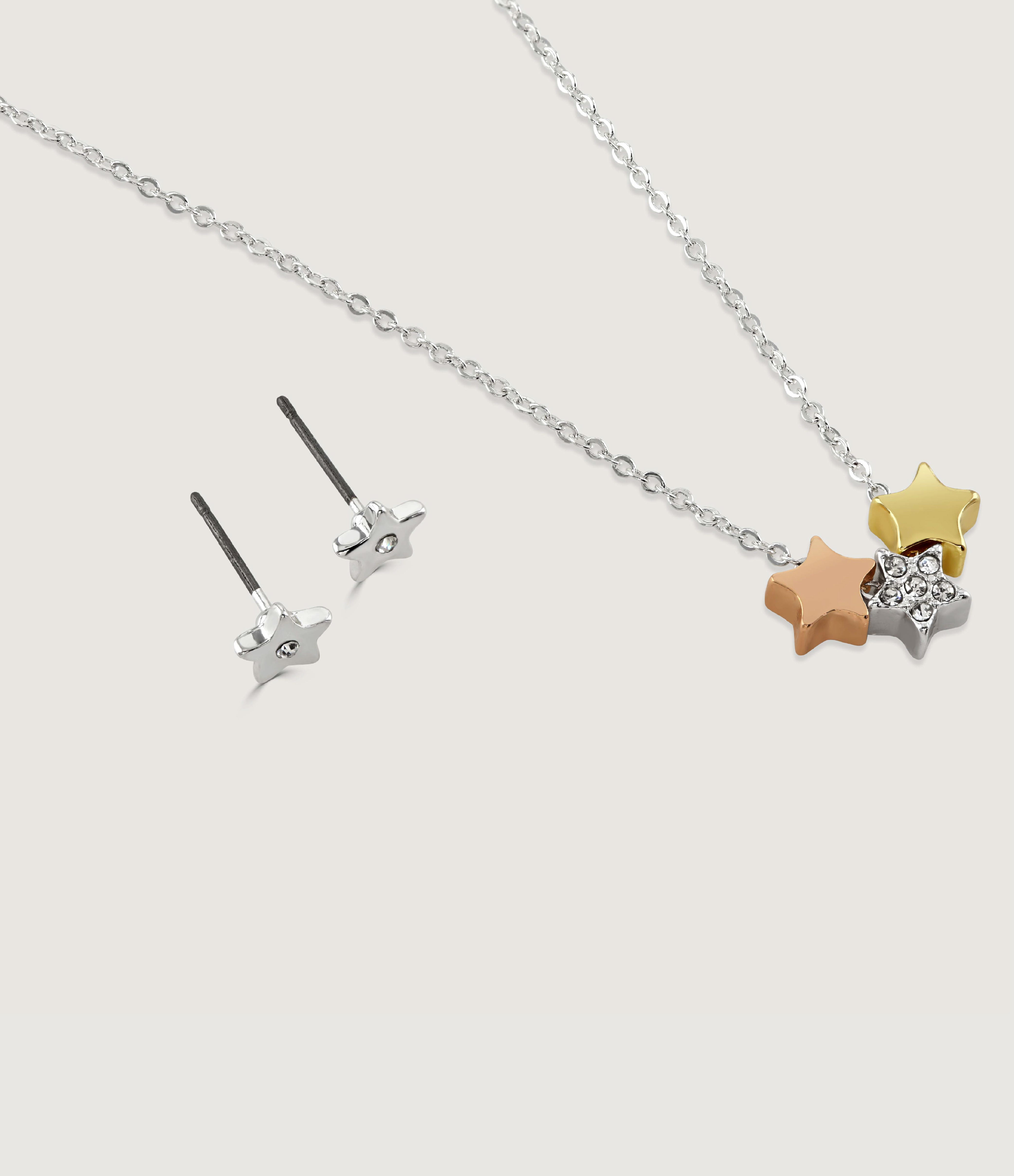 STARBURST EARRINGS AND PENDANT SET